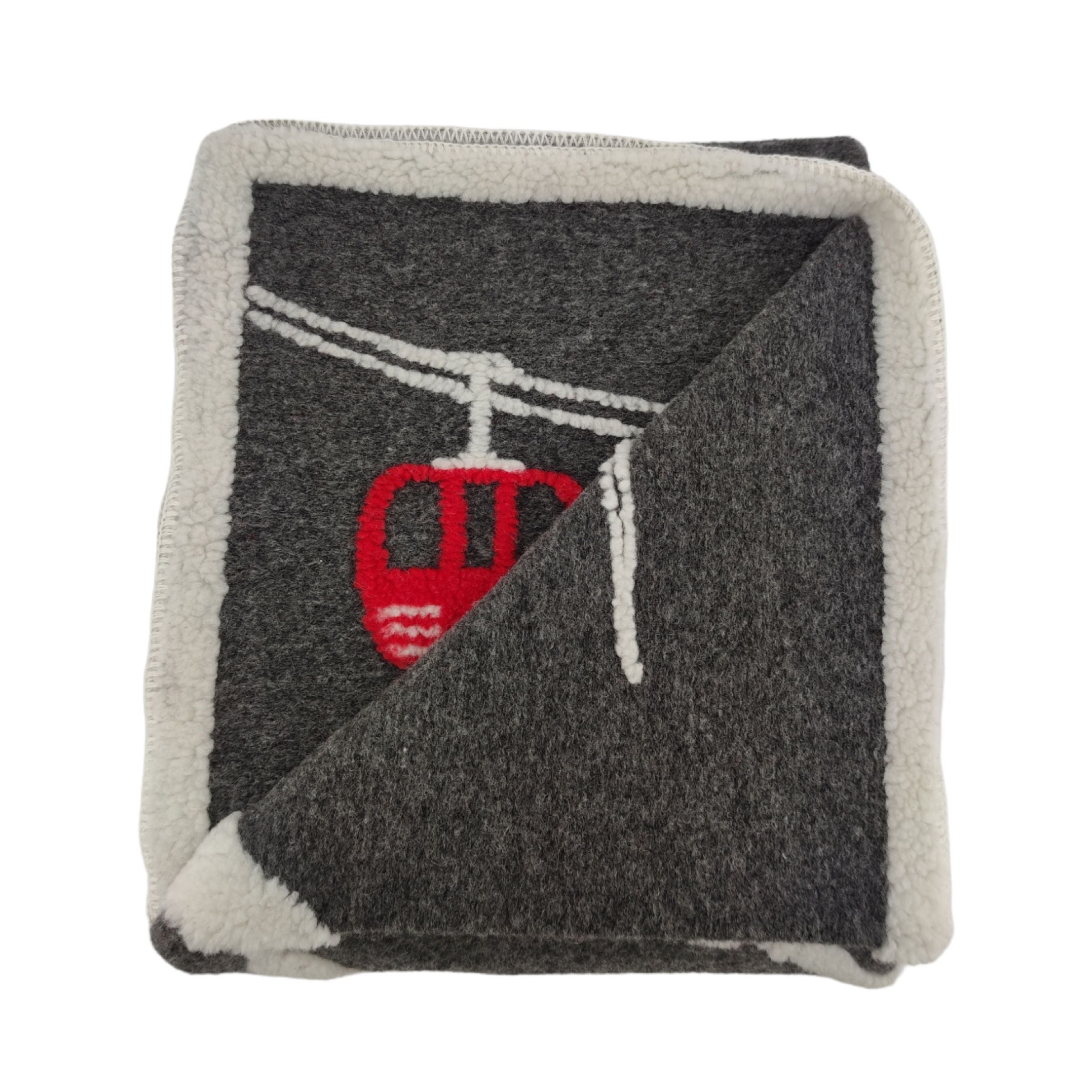 Biella Fabrics | Coperta Alta Quota Ardesia/Rosso - Fabbrica Ski Sises