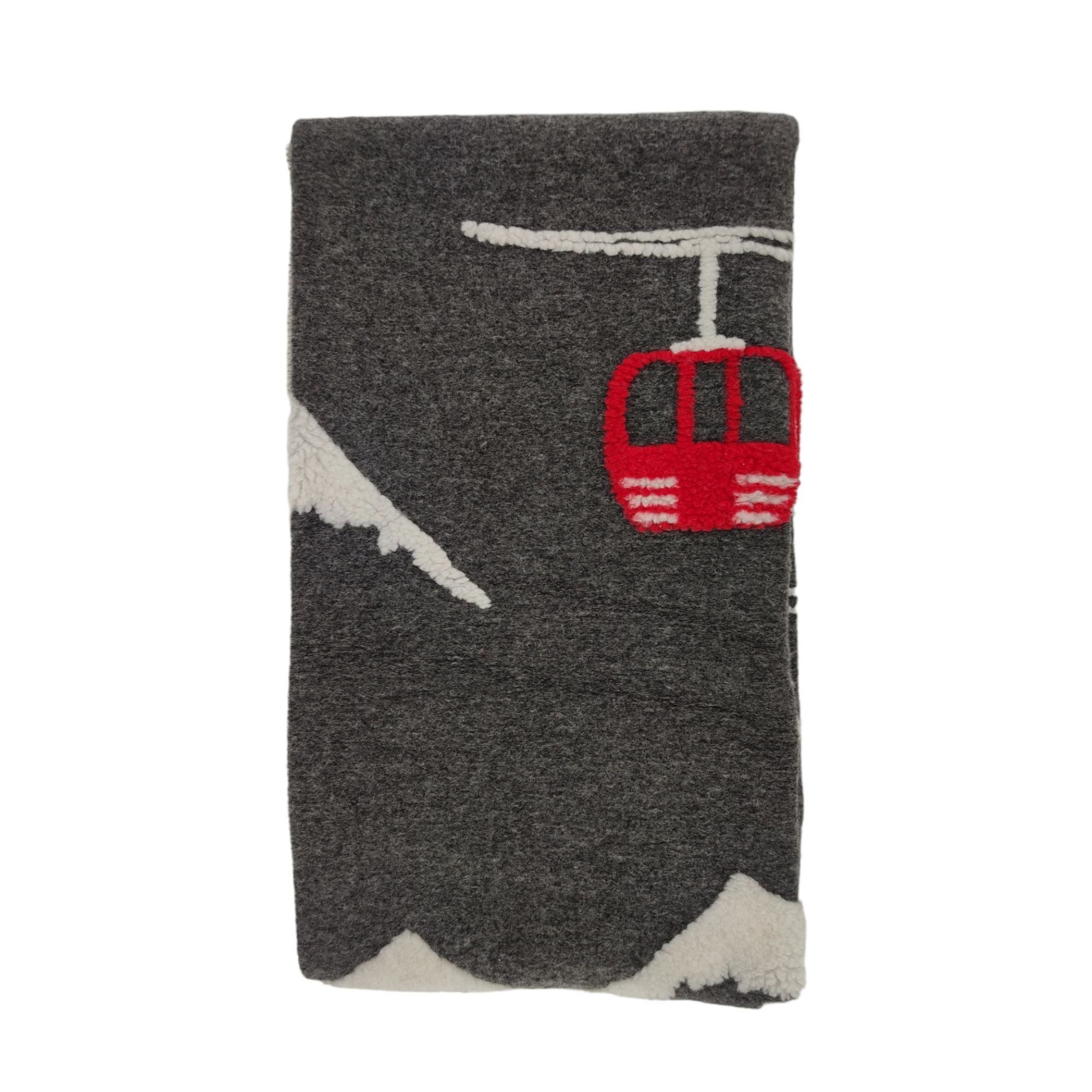 Biella Fabrics | Coperta Alta Quota Ardesia/Rosso - Fabbrica Ski Sises