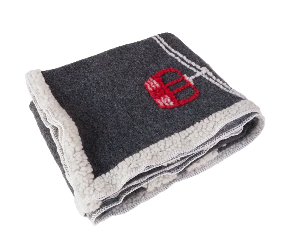 Biella Fabrics | Coperta Alta Quota Ardesia/Rosso - Fabbrica Ski Sises