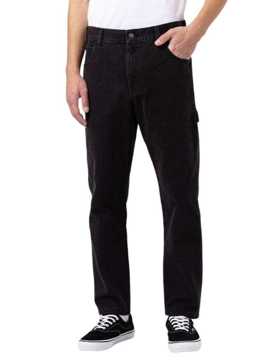 Dickies | Pantaloni Carpenter Uomo Stone Washed Black - Fabbrica Ski Sises