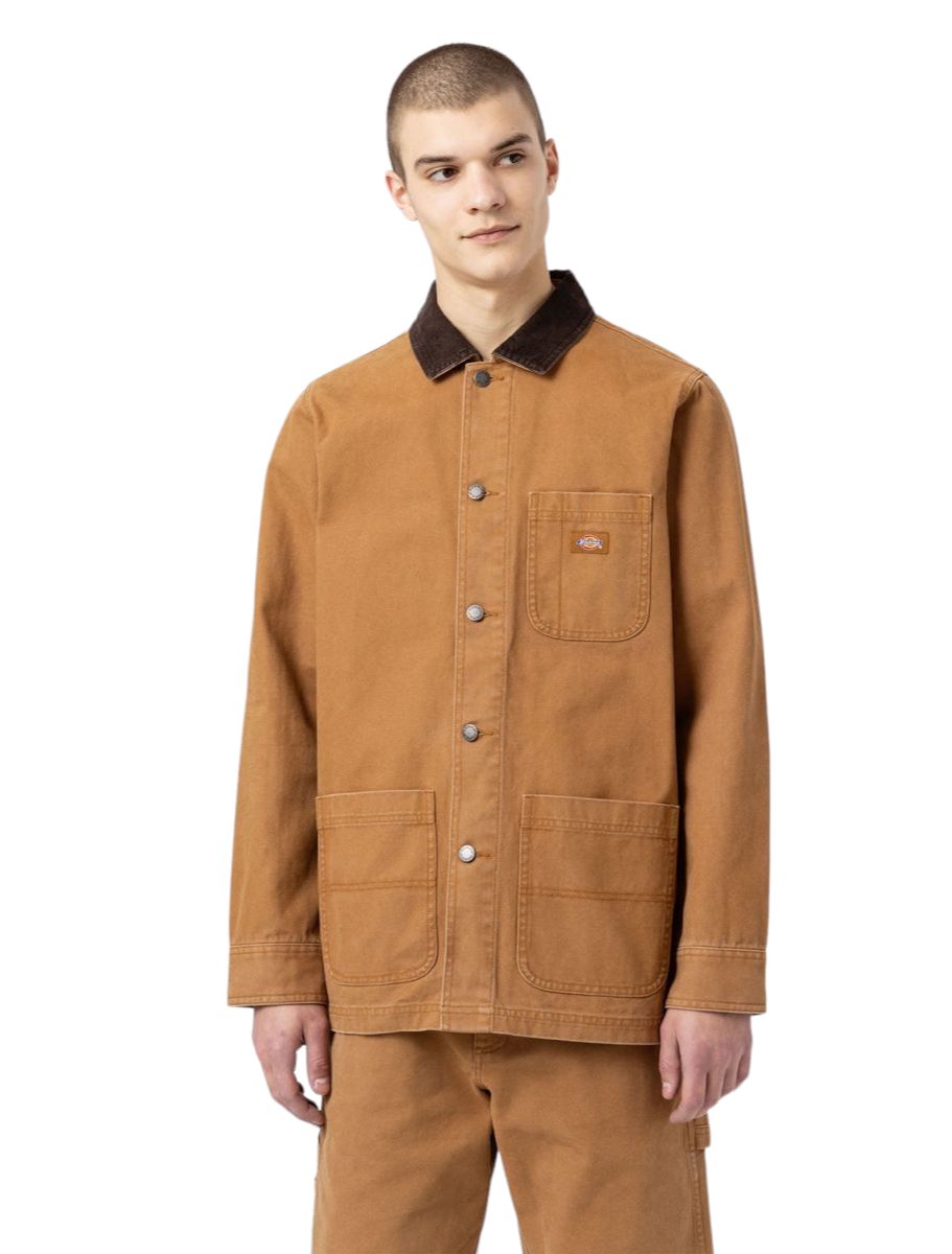 Dickies | Giacca Chore Uomo Stone Washed Brown - Fabbrica Ski Sises