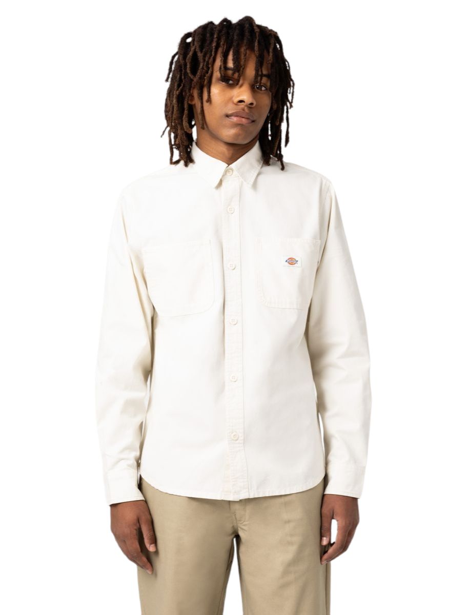 Dickies | Camicia Duck Canvas Uomo Stone Washed Cloud - Fabbrica Ski Sises