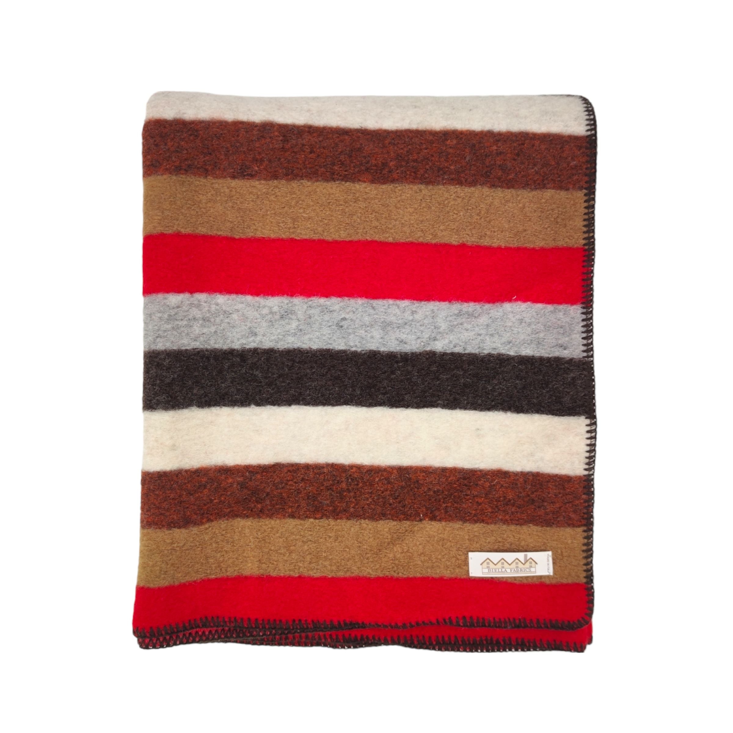 Biella Fabrics | Coperta Cheyenne Narural/Red Indian - Fabbrica Ski Sises