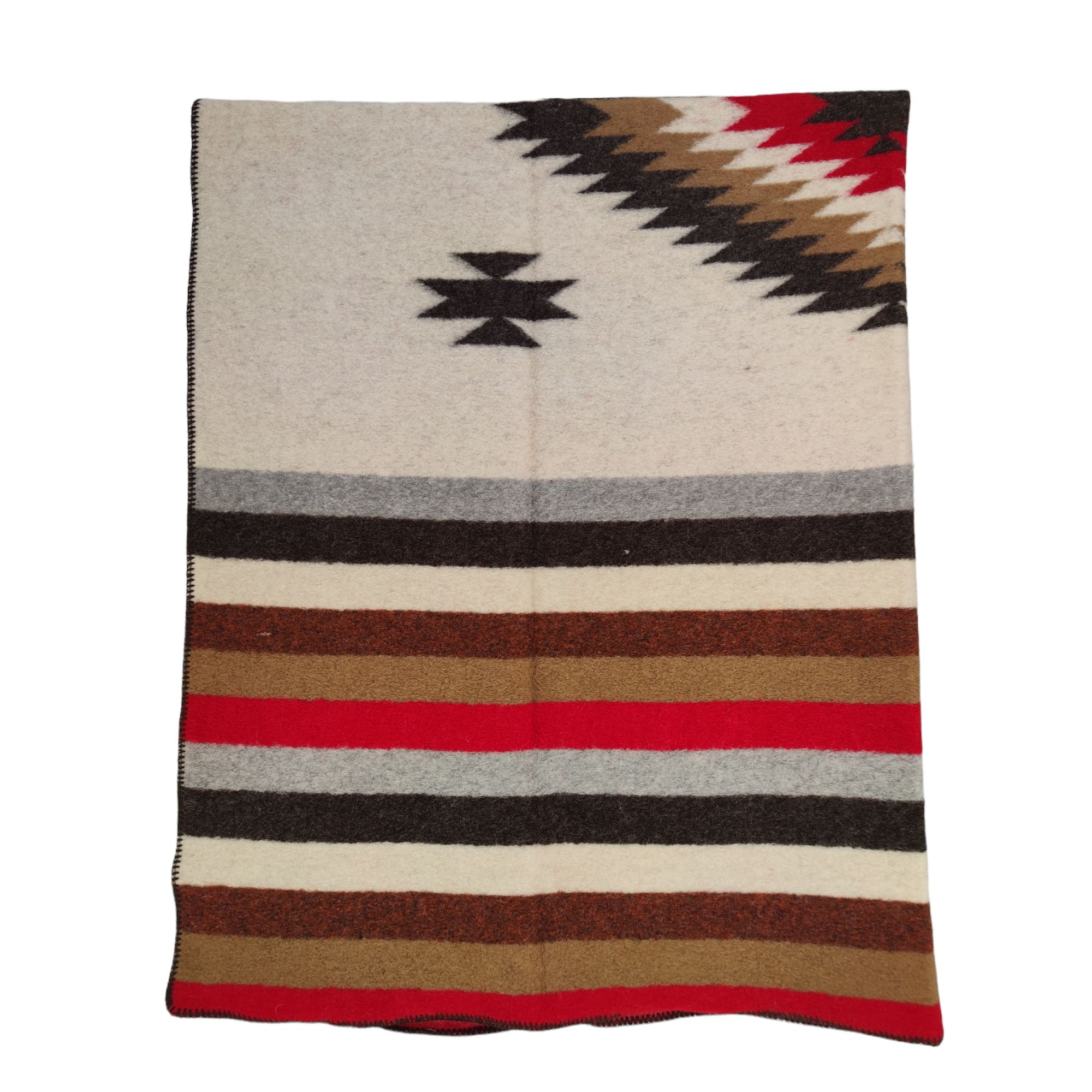 Biella Fabrics | Coperta Cheyenne Narural/Red Indian - Fabbrica Ski Sises