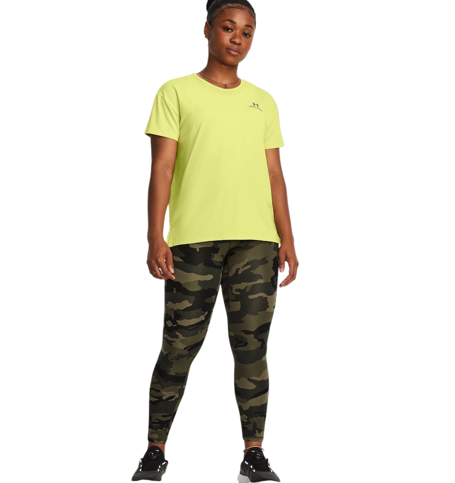 Under Armour | T-shirt Rush Energy 2.0 Donna Lime Yellow/Black - Fabbrica Ski Sises