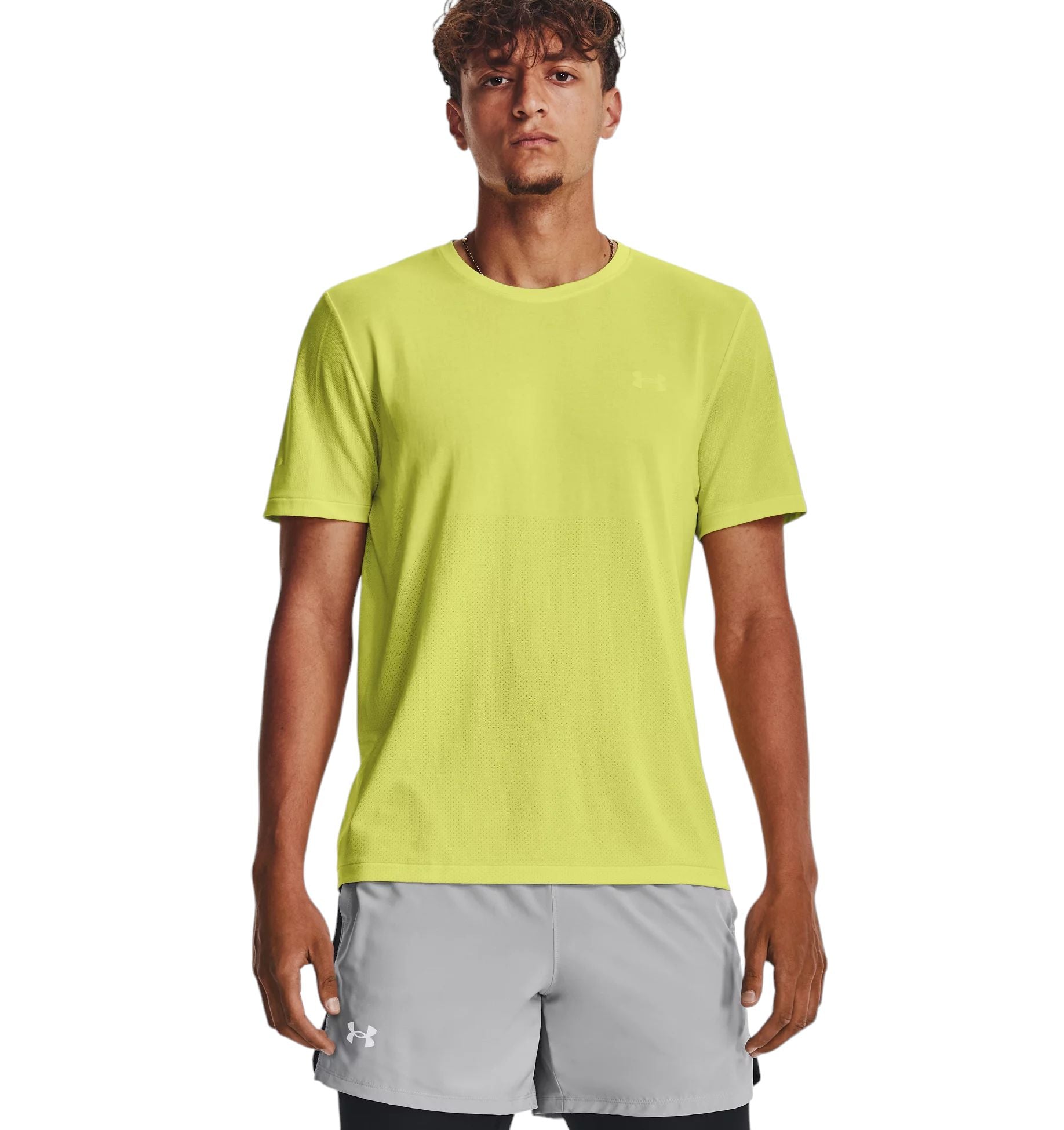 Under Armour | T-shirt Seamless Stride Uomo Lime Yellow/Reflective - Fabbrica Ski Sises