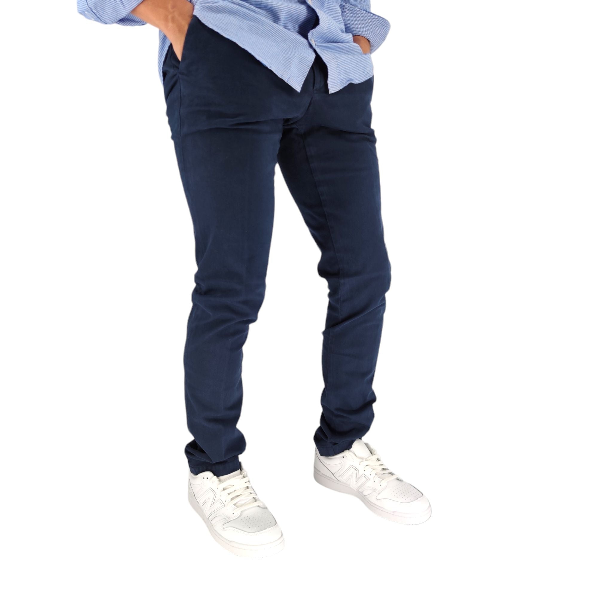 Maison Clochard | Pantaloni Millard Cigarette Uomo Blue Navy - Fabbrica Ski Sises