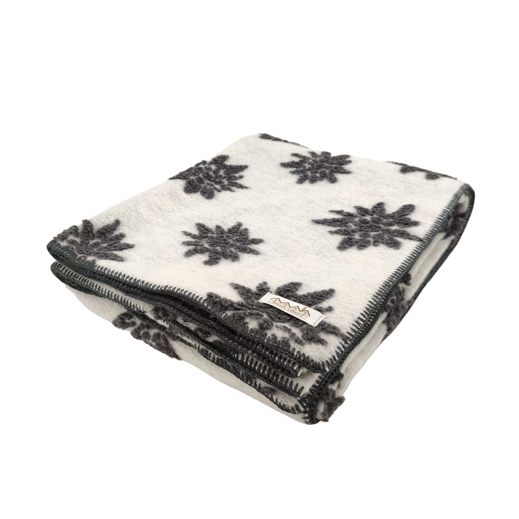 Biella Fabrics | Coperta Stella Bianco/Ardesia - Fabbrica Ski Sises