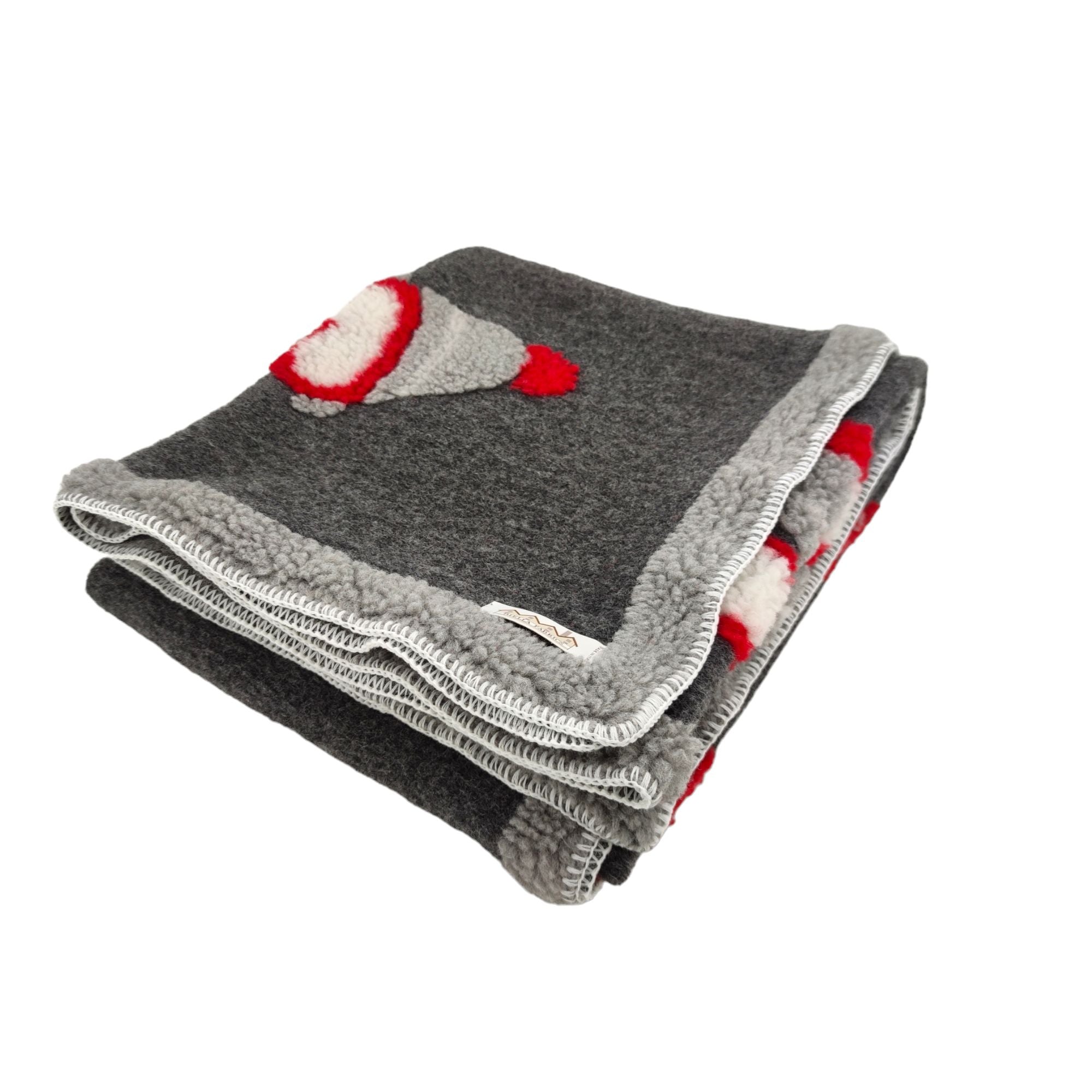 Biella Fabrics | Coperta Berretta Ardesia/Rosso/Bianco - Fabbrica Ski Sises