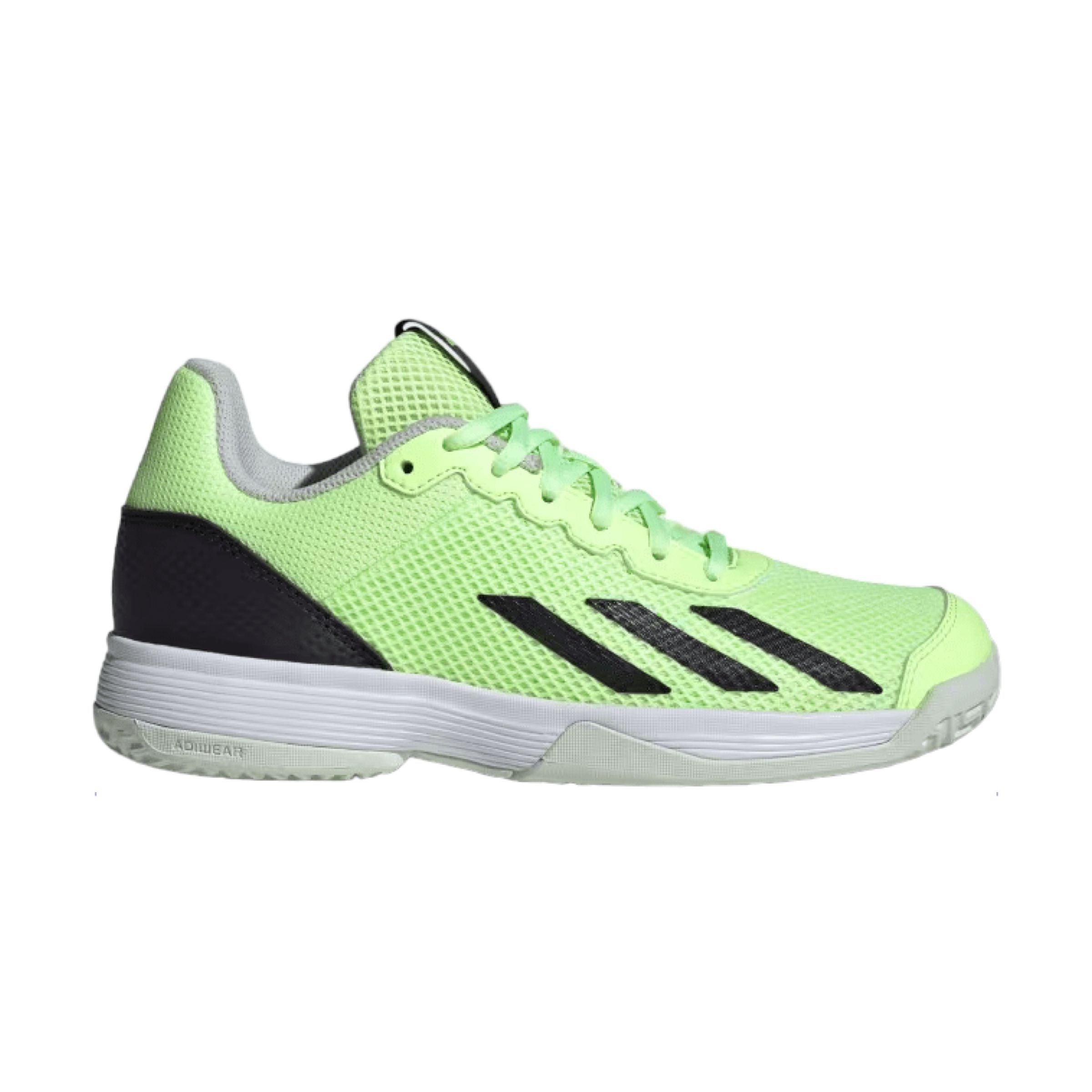 Junior Courtflash Tennis Shoes Green Spark/Aurora Black/Lucid Lemon