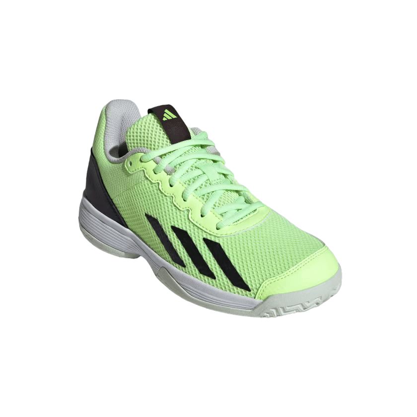 Junior Courtflash Tennis Shoes Green Spark/Aurora Black/Lucid Lemon