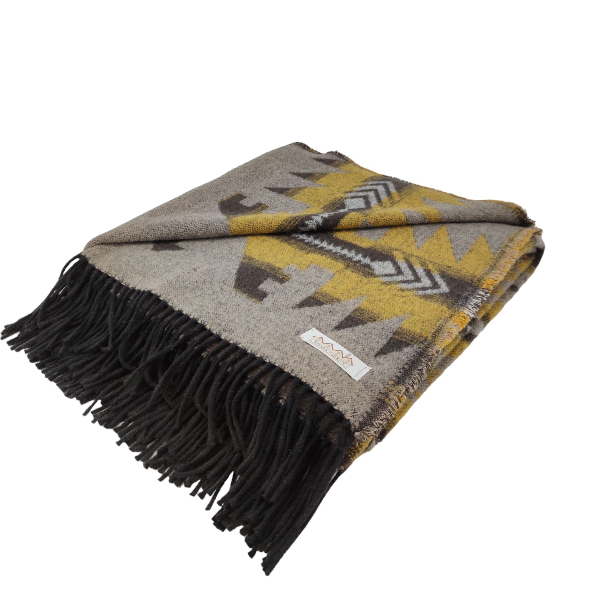 Biella Fabrics | Coperta Yellowstone Mustard - Fabbrica Ski Sises