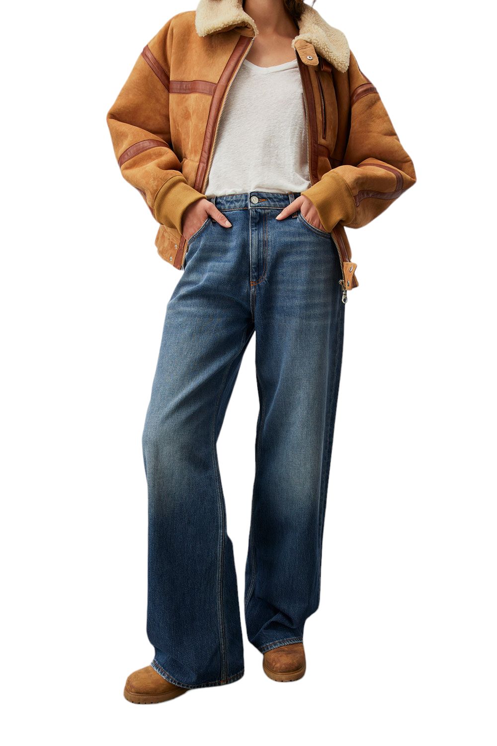 Roy Rogers | Pantaloni Super Wide Donna Denim - Fabbrica Ski Sises