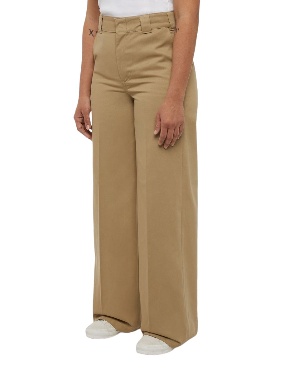 Dickies | Pantaloni Wide Leg Work Donna Khaki - Fabbrica Ski Sises