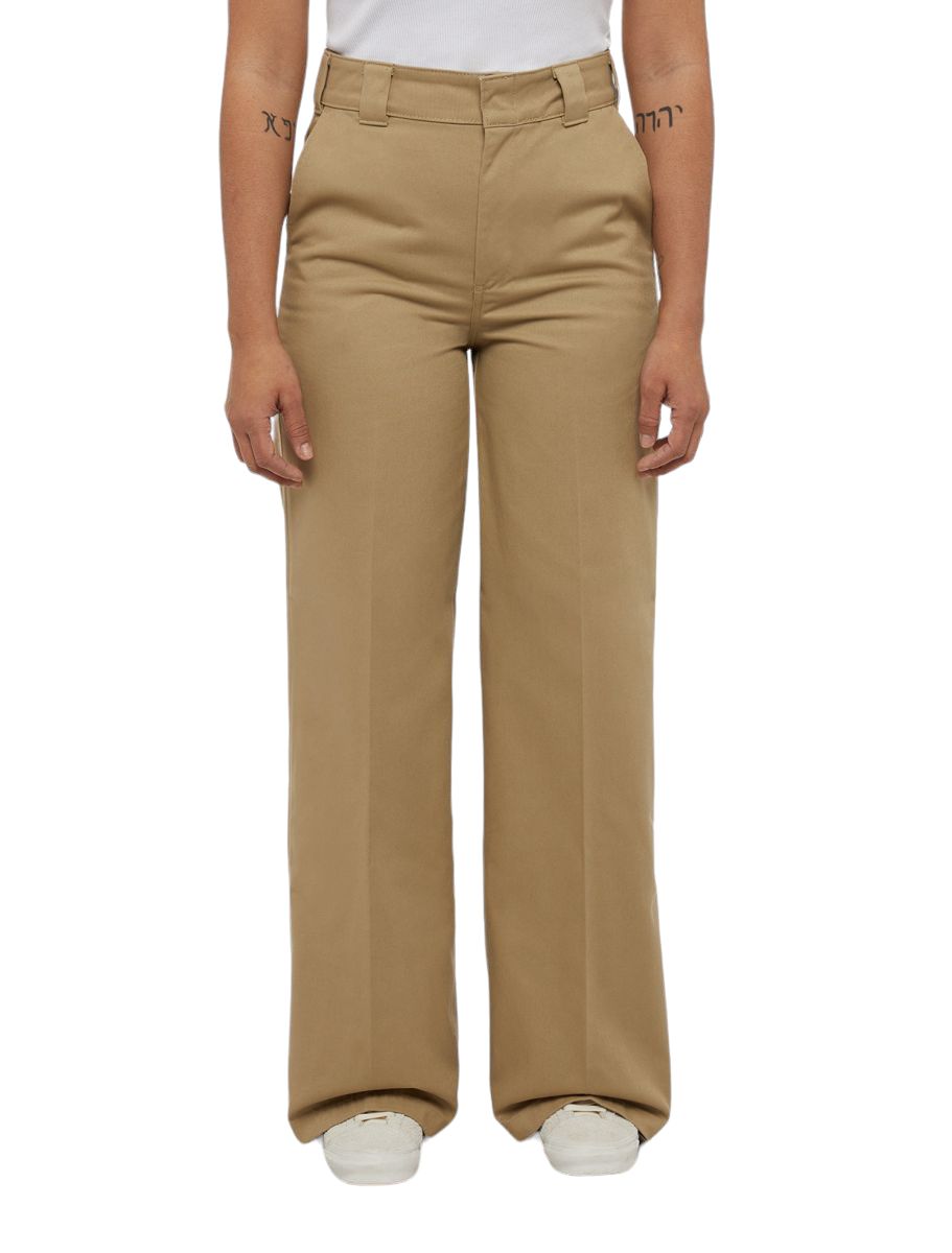 Dickies | Pantaloni Wide Leg Work Donna Khaki - Fabbrica Ski Sises