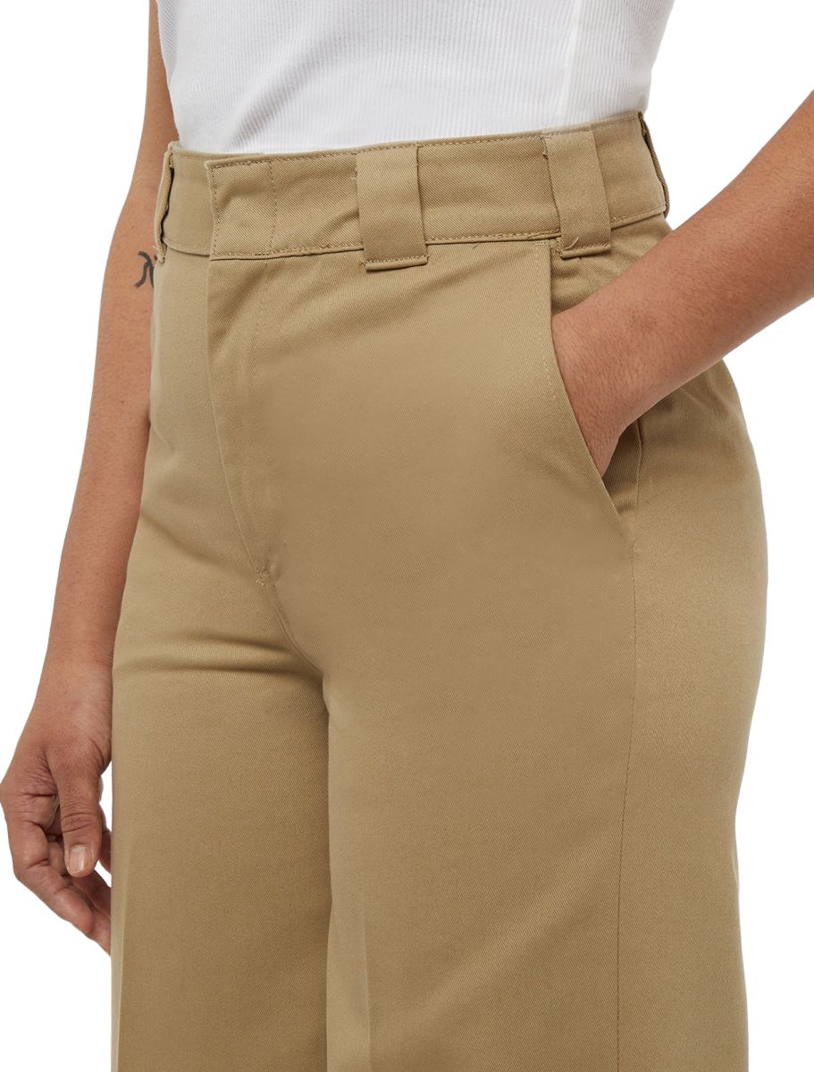 Dickies | Pantaloni Wide Leg Work Donna Khaki - Fabbrica Ski Sises