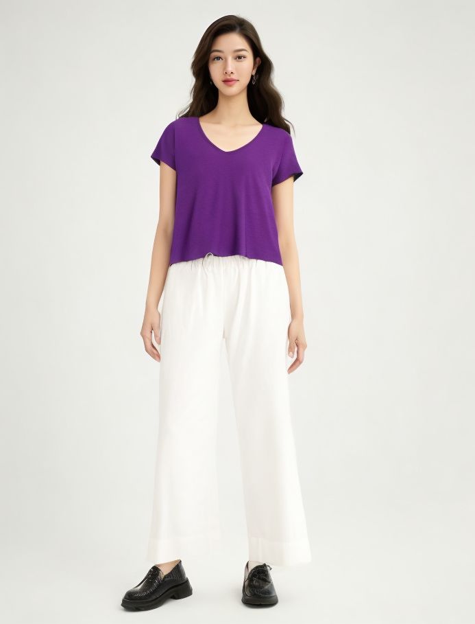 True Nyc | Pantaloni Pensil Light Gabardina Donna Ivory - Fabbrica Ski Sises