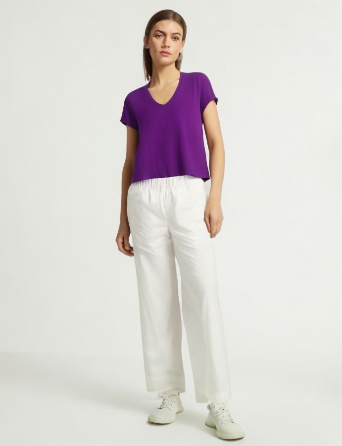 Pantaloni Pensil Supima Donna Ivory