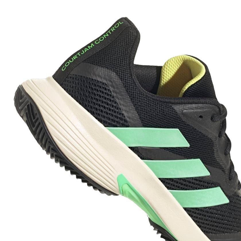 Adidas | Scarpe da Tennis CourtJam Control Clay Uomo Core Black/Beam Green/Beam Yellow - Fabbrica Ski Sises