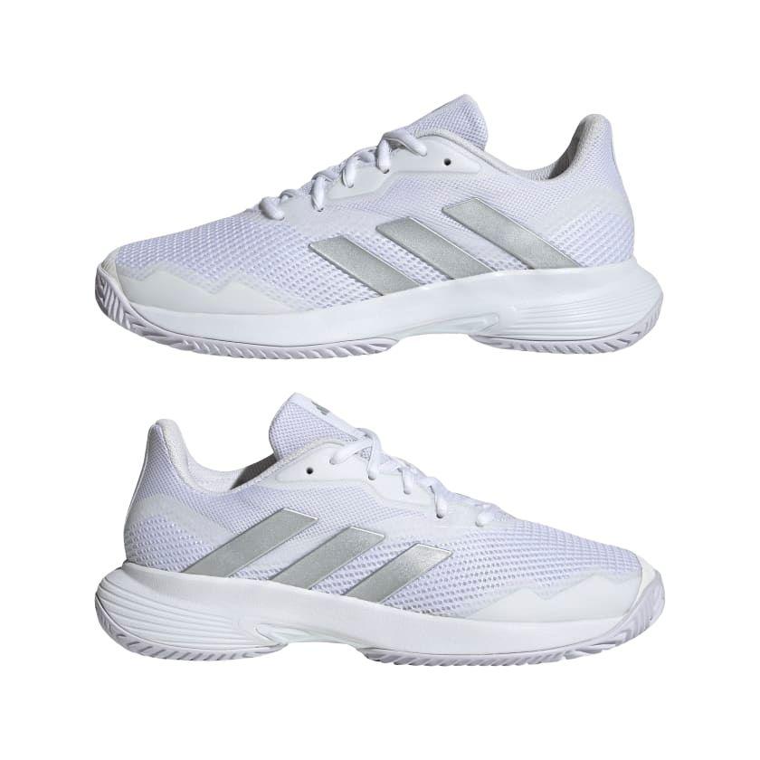 Adidas | Scarpe da Tennis CourtJam Control Donna Cloud White/Silver Metallic/Cloud White - Fabbrica Ski Sises