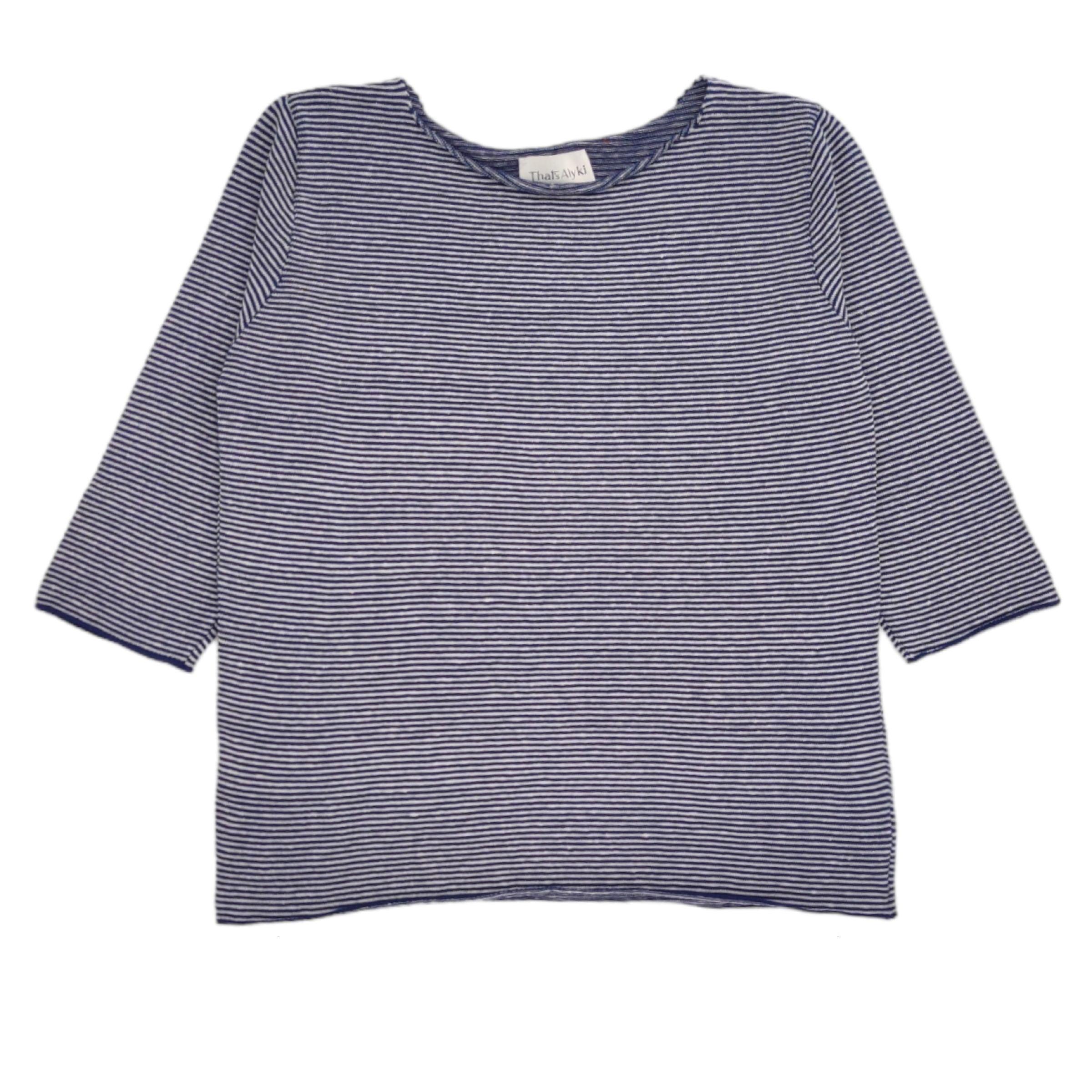 Alyki Cashmere | Maglia Azzurra Donna Cream/Navy - Fabbrica Ski Sises