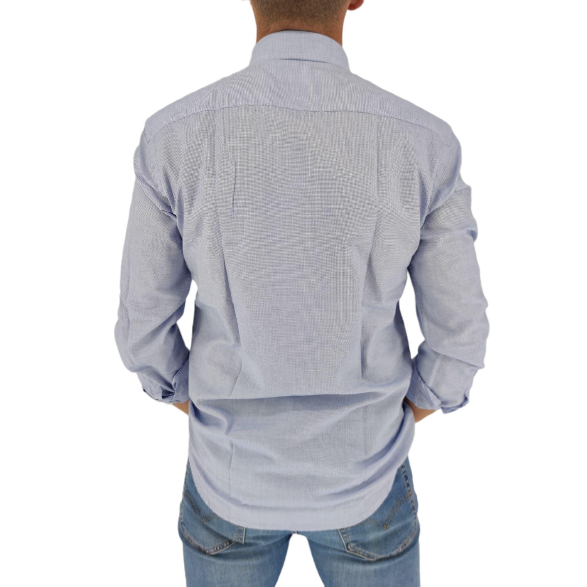 Bastoncino | Camicia Simo Uomo Light Blue/White - Fabbrica Ski Sises