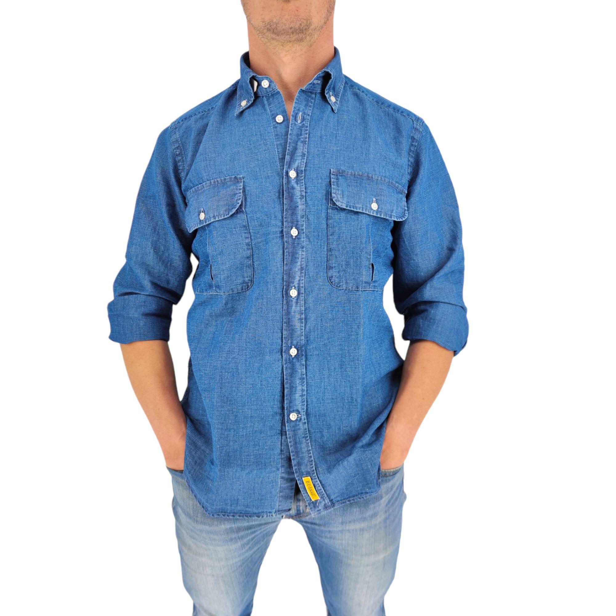 Bd Baggies | Camicia Bradford Uomo Denim Blue - Fabbrica Ski Sises