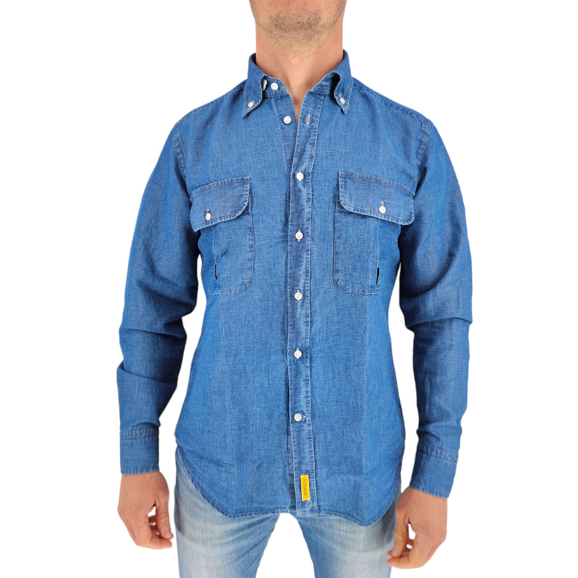 Bd Baggies | Camicia Bradford Uomo Denim Blue - Fabbrica Ski Sises
