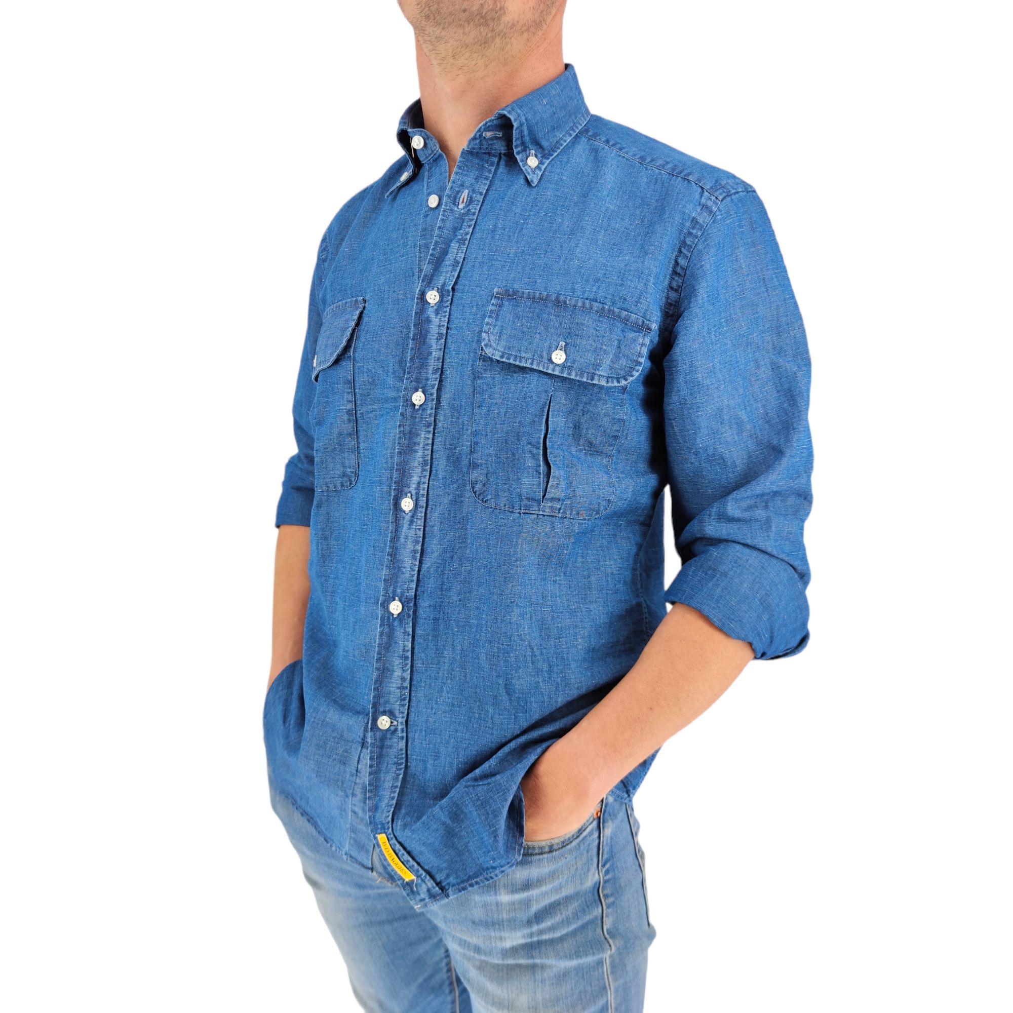 Bd Baggies | Camicia Bradford Uomo Denim Blue - Fabbrica Ski Sises