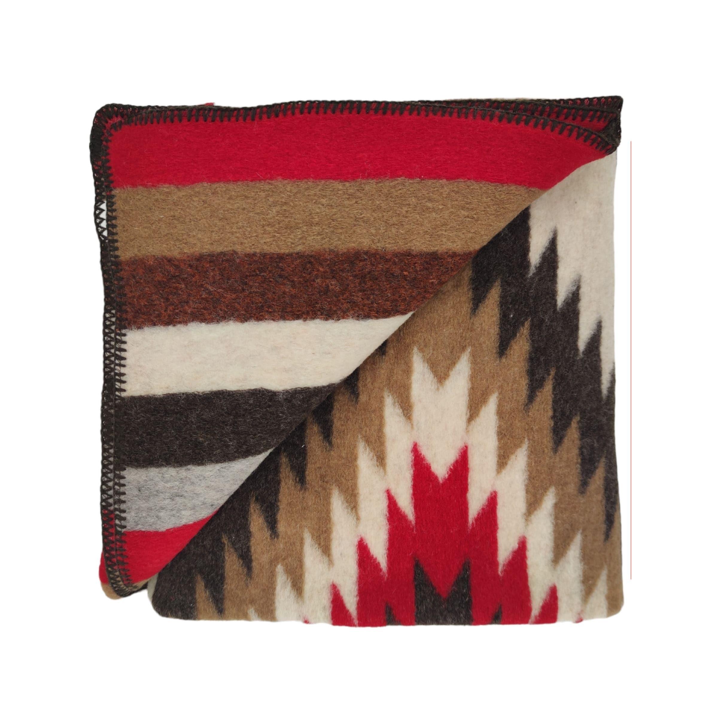 Biella Fabrics | Coperta Cheyenne Natural/Red Indian - Fabbrica Ski Sises