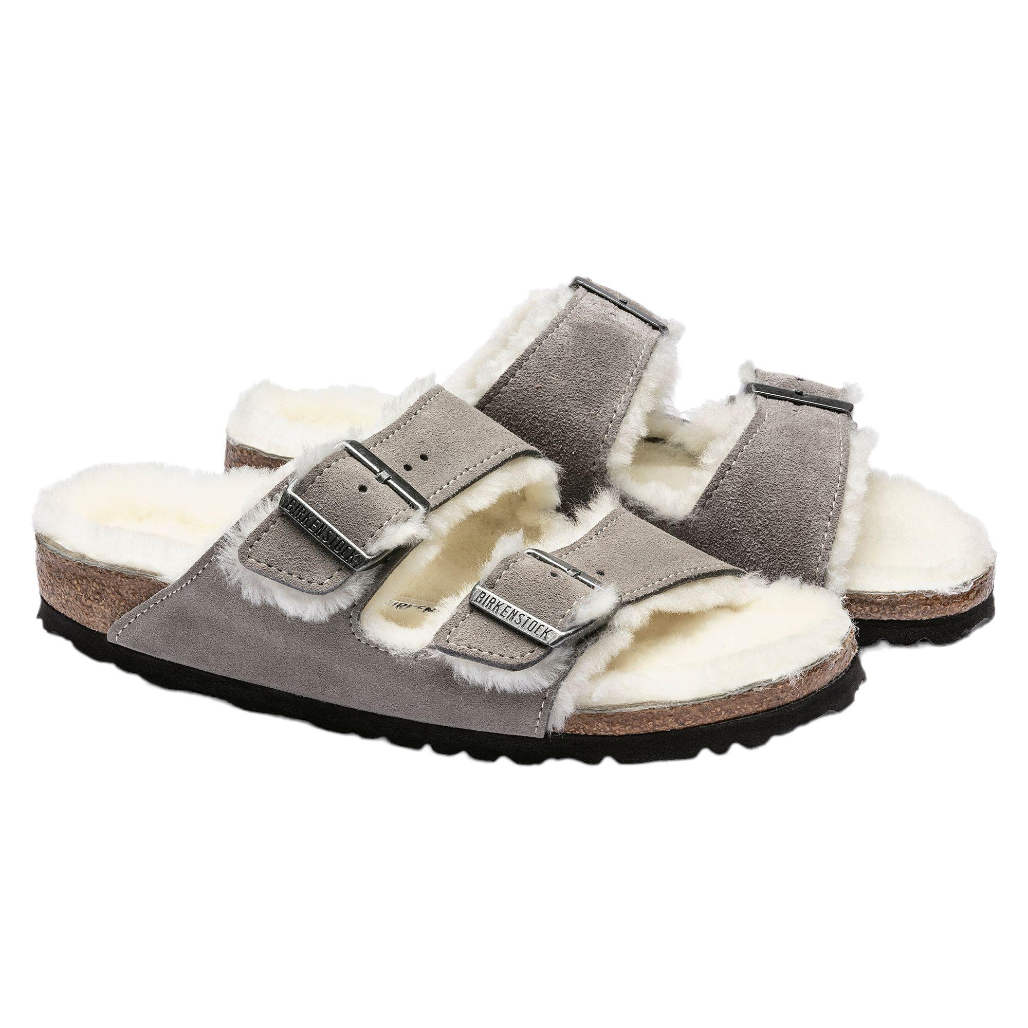 Birkenstock | Sandali Arizona Shearling Donna Stone Coin - Fabbrica Ski Sises