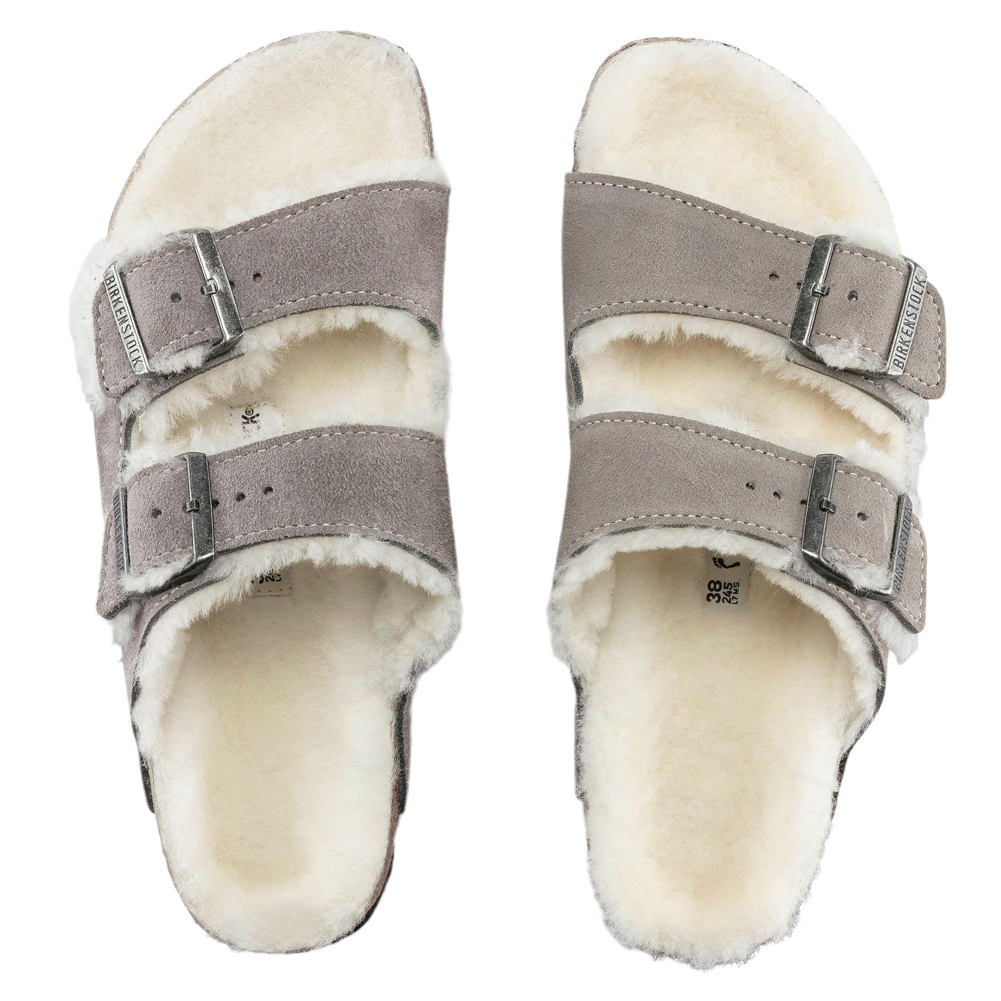 Birkenstock | Sandali Arizona Shearling Donna Stone Coin - Fabbrica Ski Sises