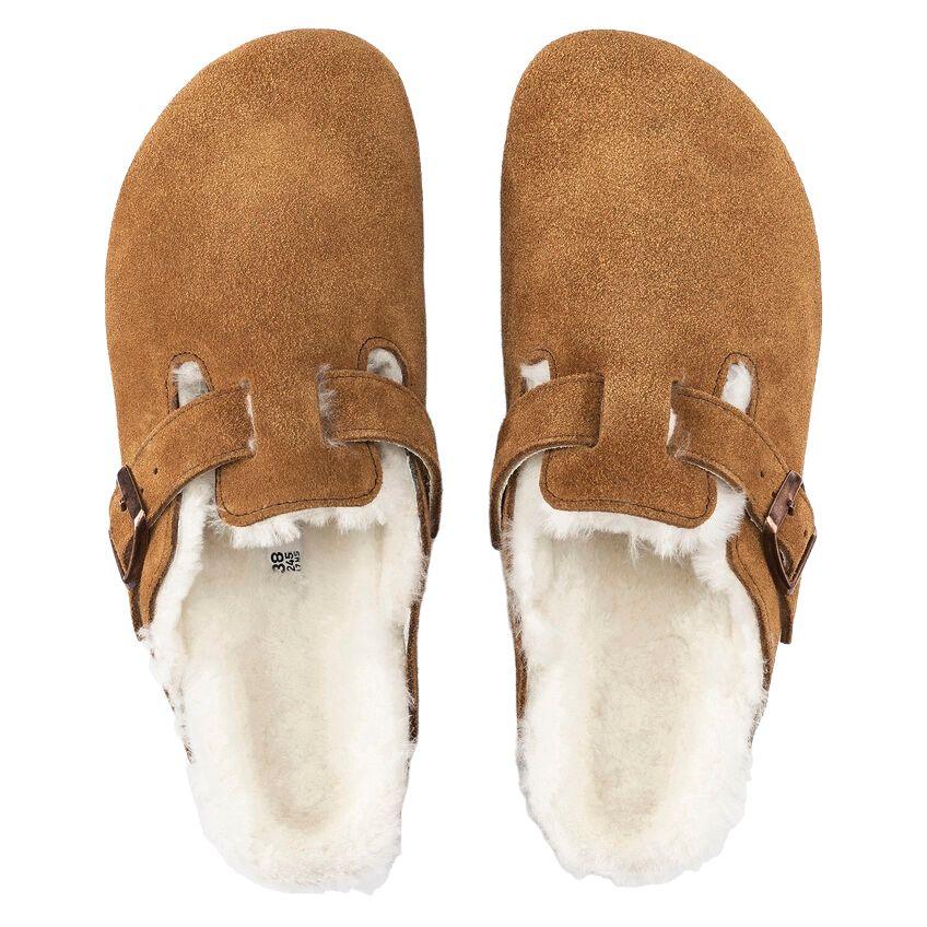 Birkenstock | Sandali Boston Shearling Donna Mink - Fabbrica Ski Sises