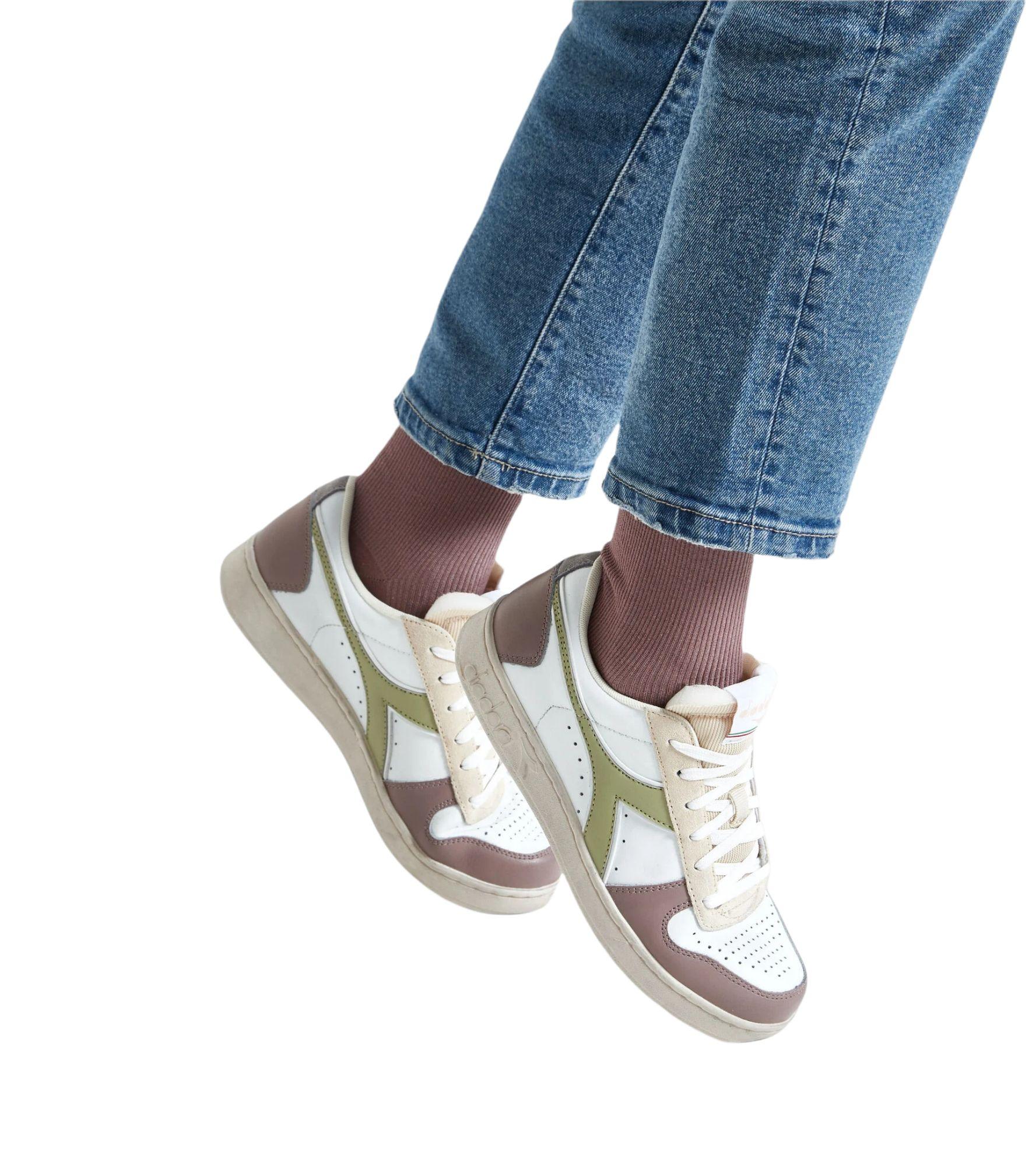 Diadora | Scarpe Game L Low Waxed White/Fogliage - Fabbrica Ski Sises