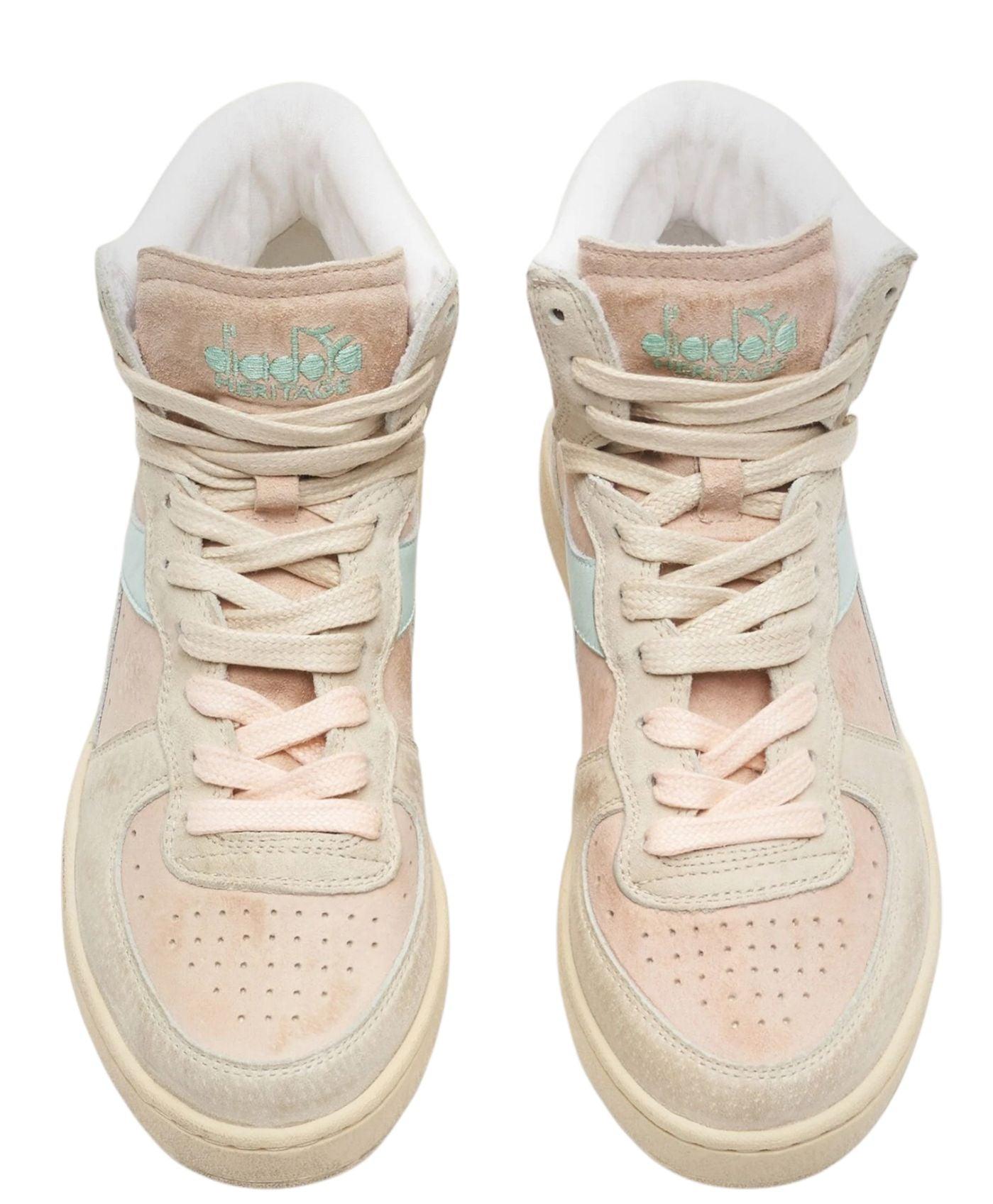 Diadora | Scarpe MI Basket Pigskin Used Rosa Bellini Donna - Fabbrica Ski Sises