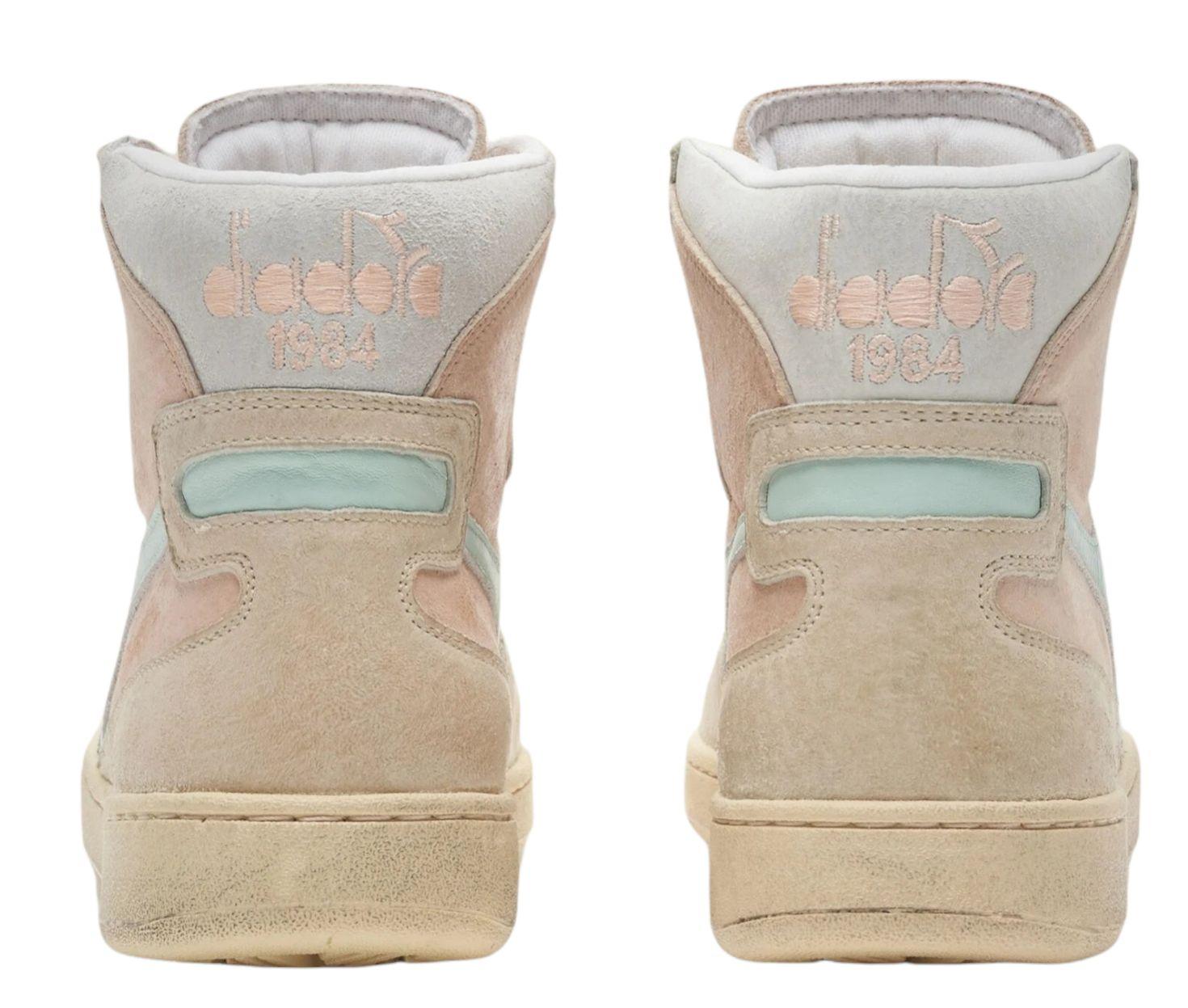 Diadora | Scarpe MI Basket Pigskin Used Rosa Bellini Donna - Fabbrica Ski Sises