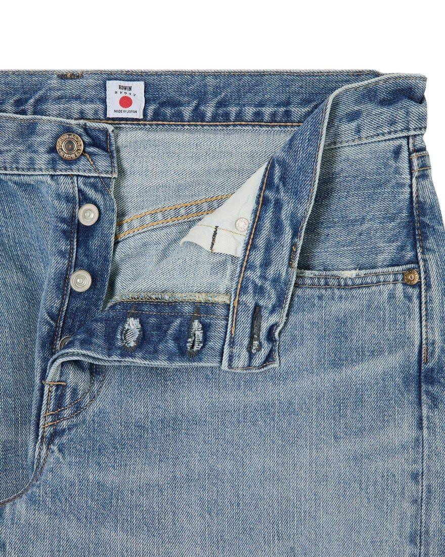 Edwin | Pantaloni Regular Tapered Uomo Blue/Light Used - Fabbrica Ski Sises