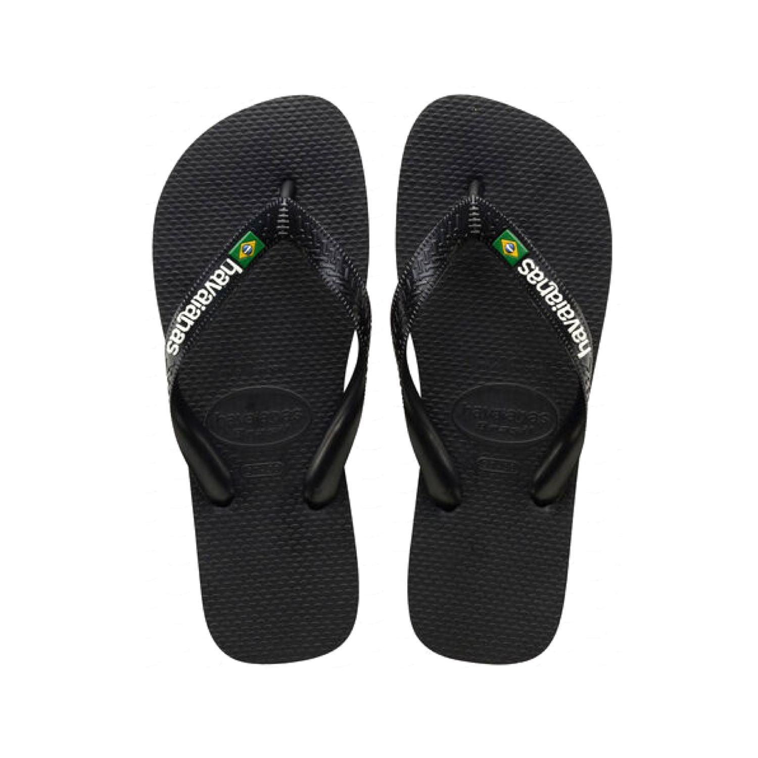 Havaianas | Infradito Brasil Logo Black/Black - Fabbrica Ski Sises