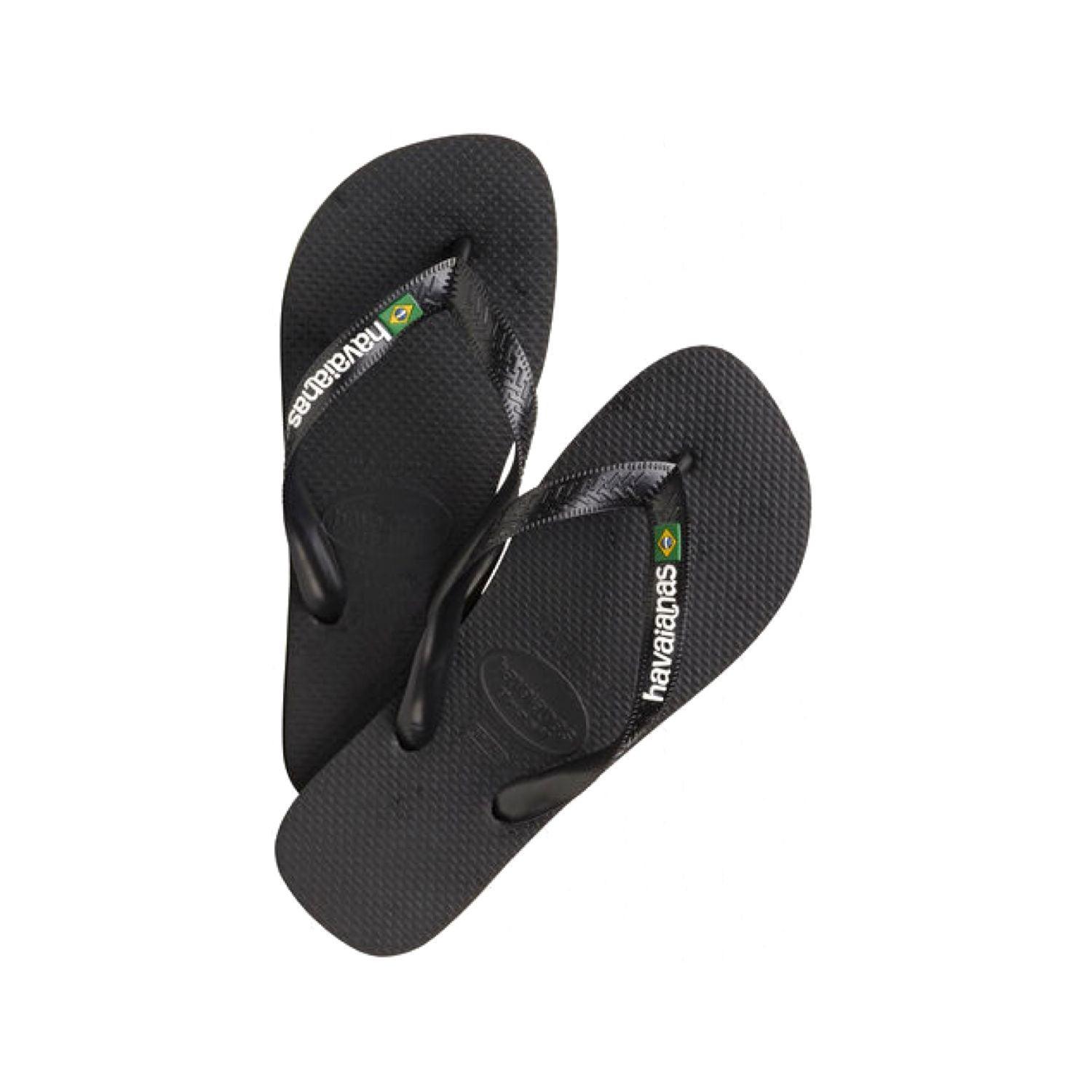 Havaianas | Infradito Brasil Logo Black/Black - Fabbrica Ski Sises