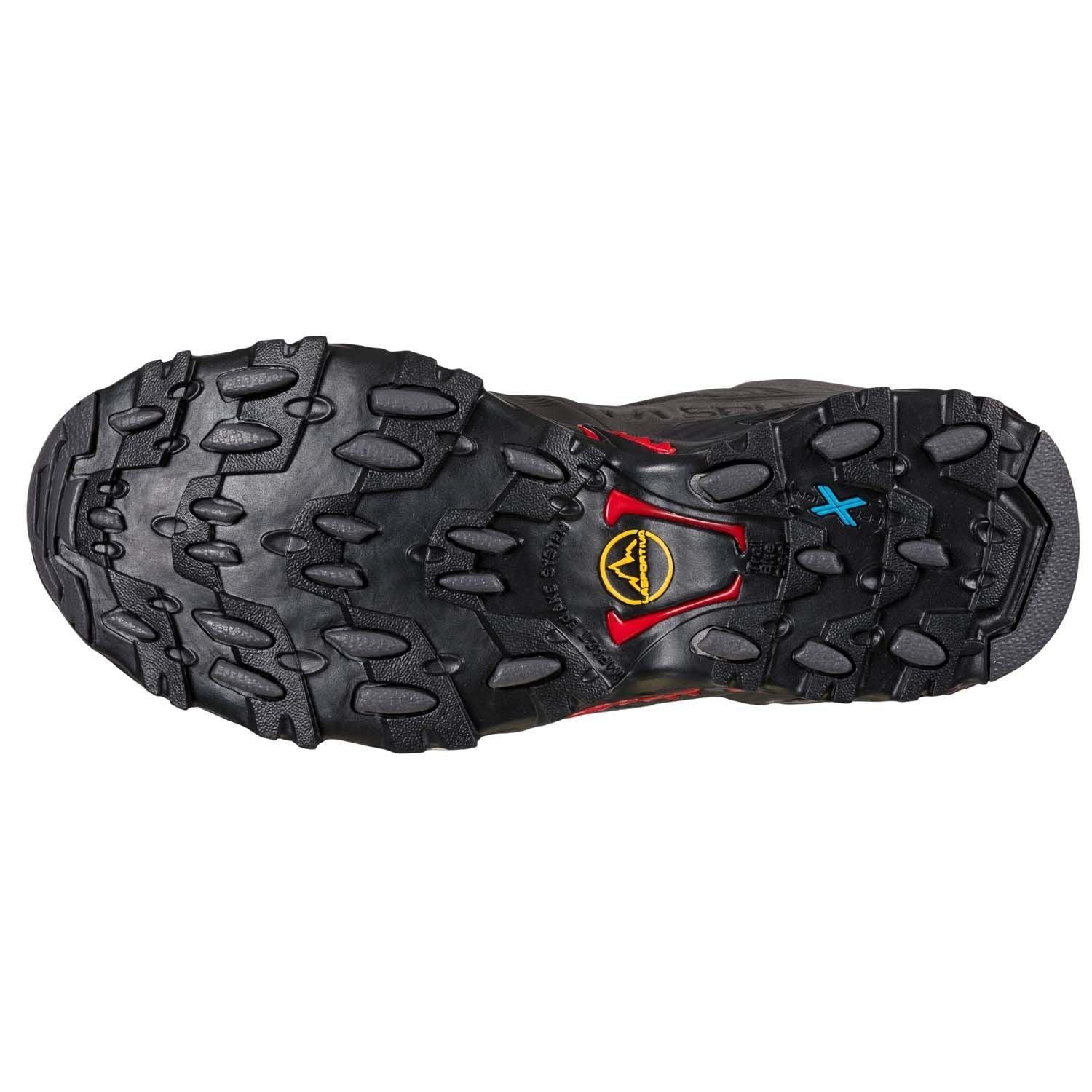 La Sportiva | Scarpe Ultra Raptor II Mid Leather GTX Uomo Carbon/Tango Red - Fabbrica Ski Sises