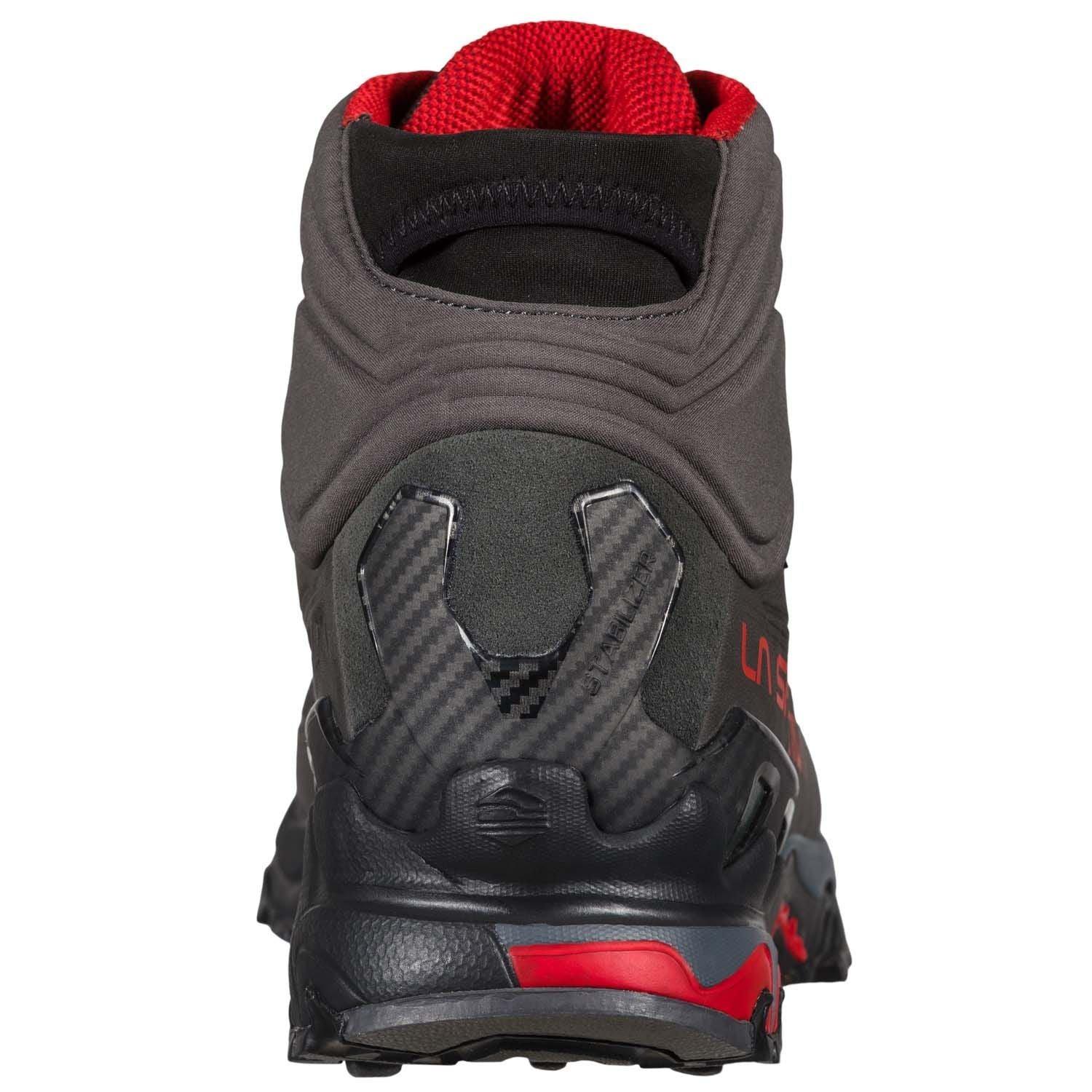La Sportiva | Scarpe Ultra Raptor II Mid Leather GTX Uomo Carbon/Tango Red - Fabbrica Ski Sises