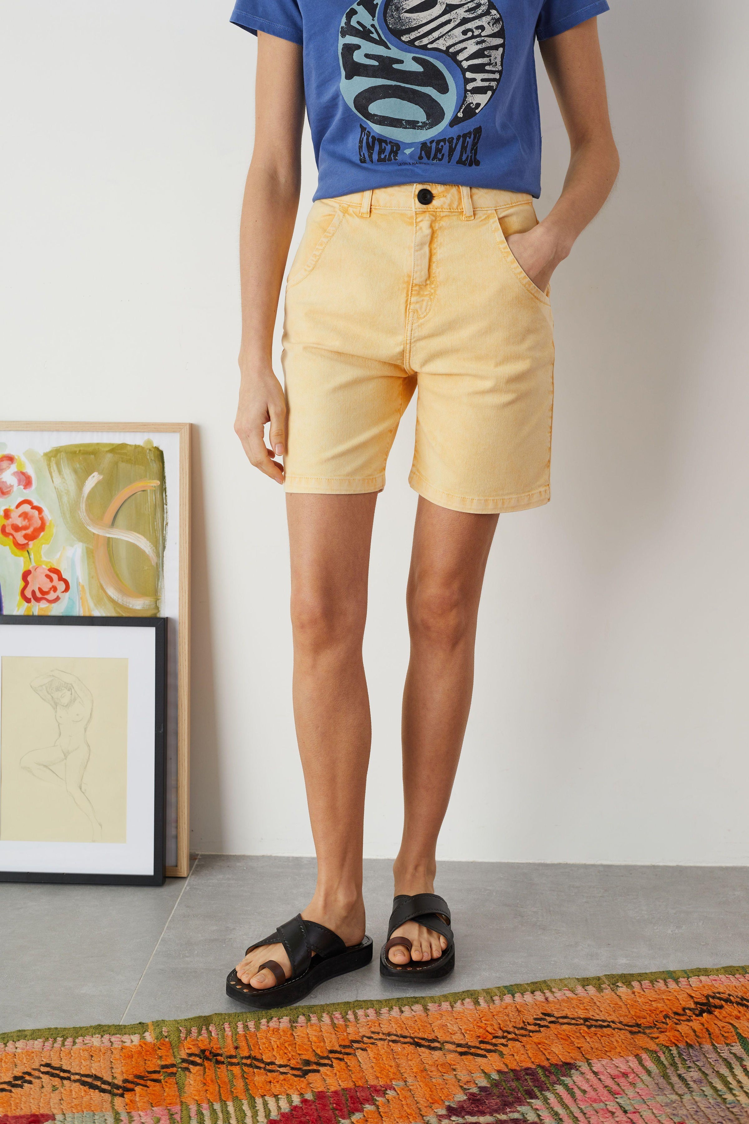 Leon Harper | Pantaloncini Quatty Donna Gialli - Fabbrica Ski Sises