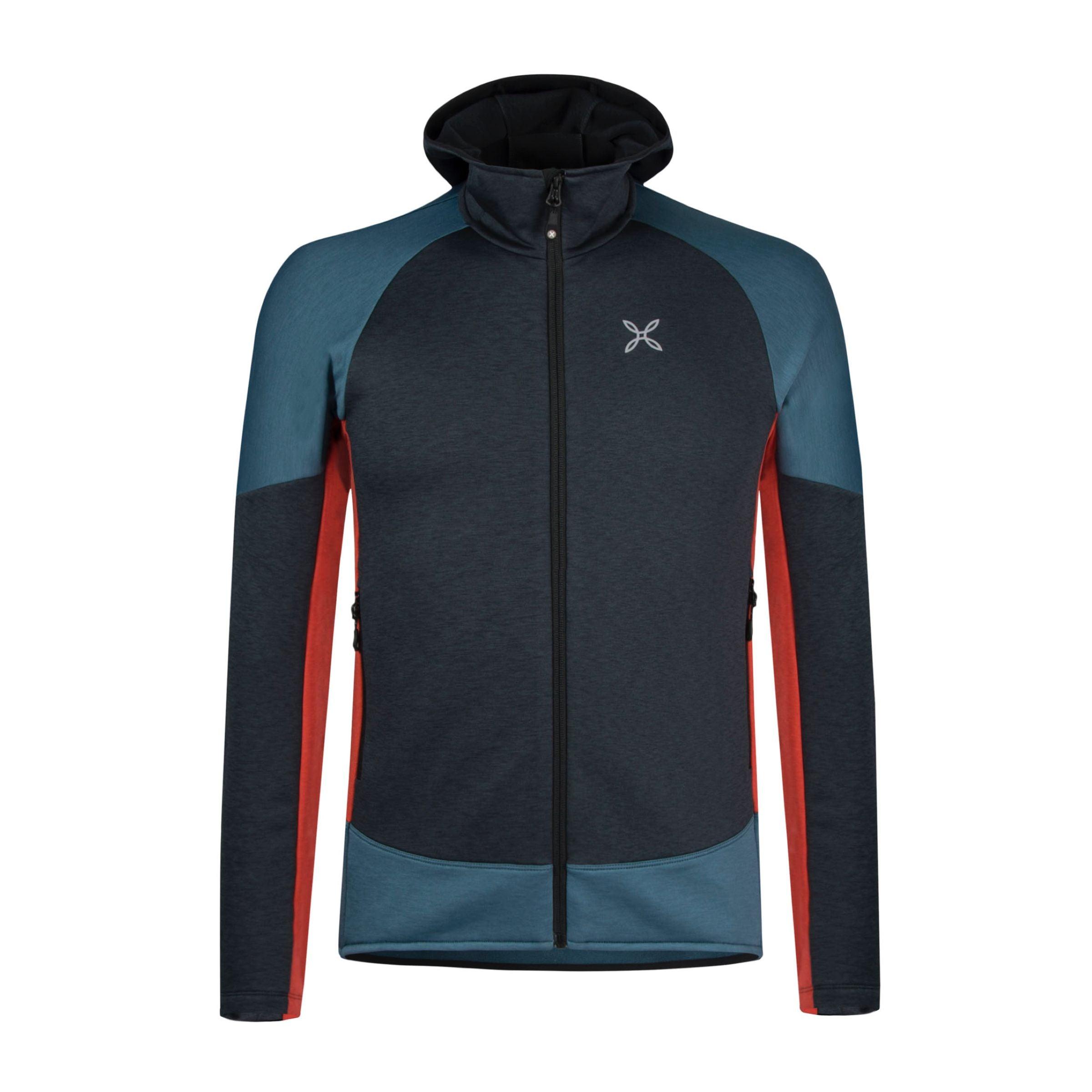 Montura | Maglia Techno Hoody Uomo Ardesia/Aragosta - Fabbrica Ski Sises