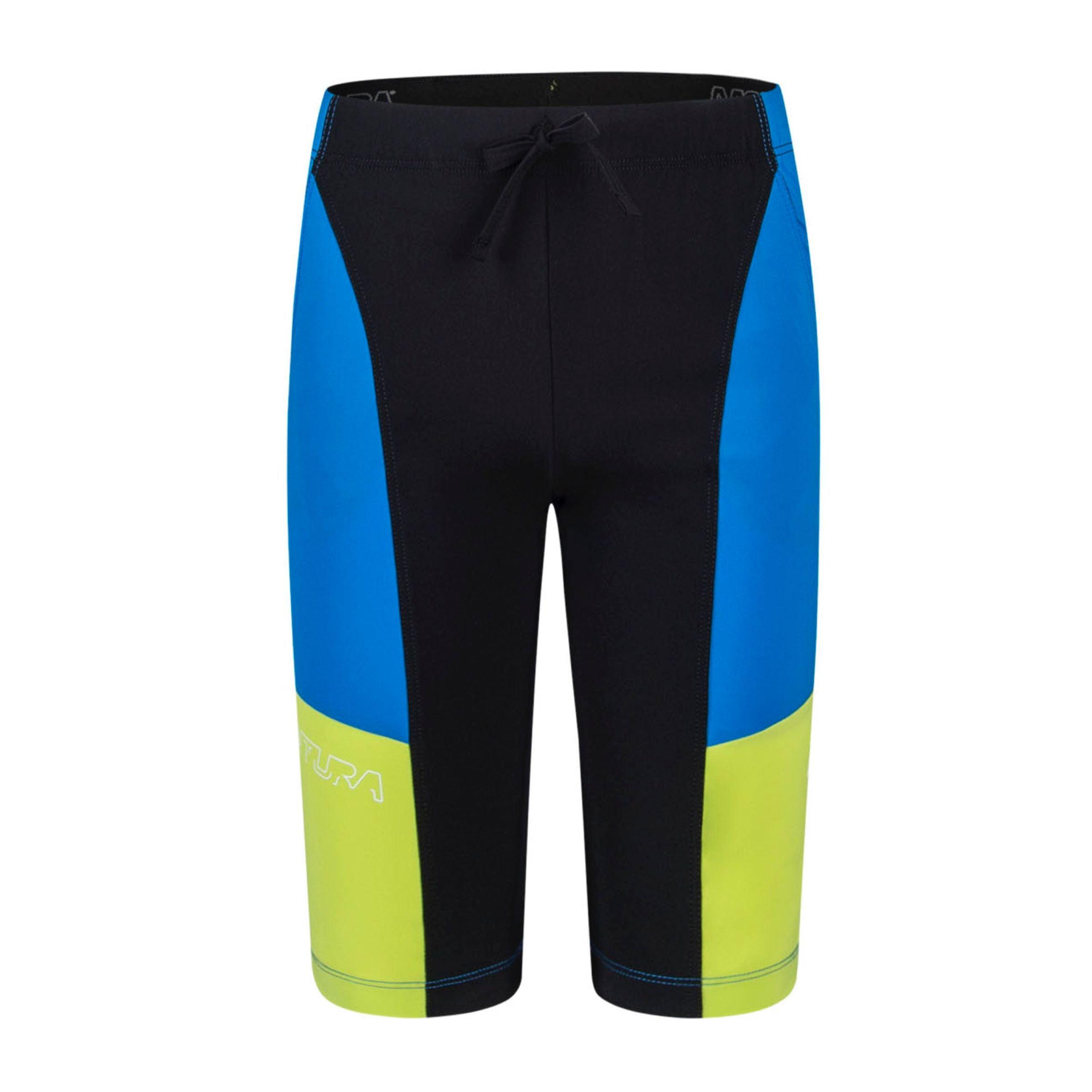 Montura | Pantaloncini Block Bambino Celeste/Verde Lime - Fabbrica Ski Sises