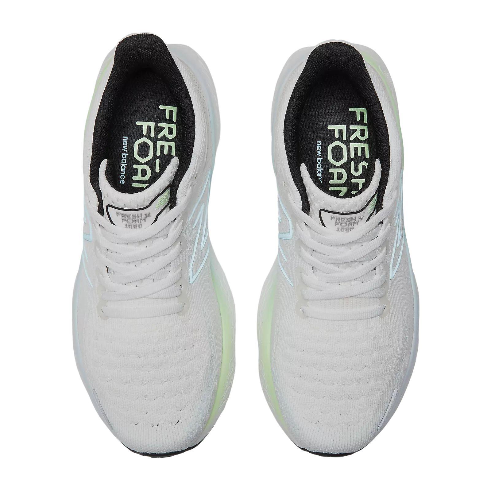 New Balance | Scarpe Fresh Foam X 1080v12 Donna White/Bleach Blue/Green Aura - Fabbrica Ski Sises