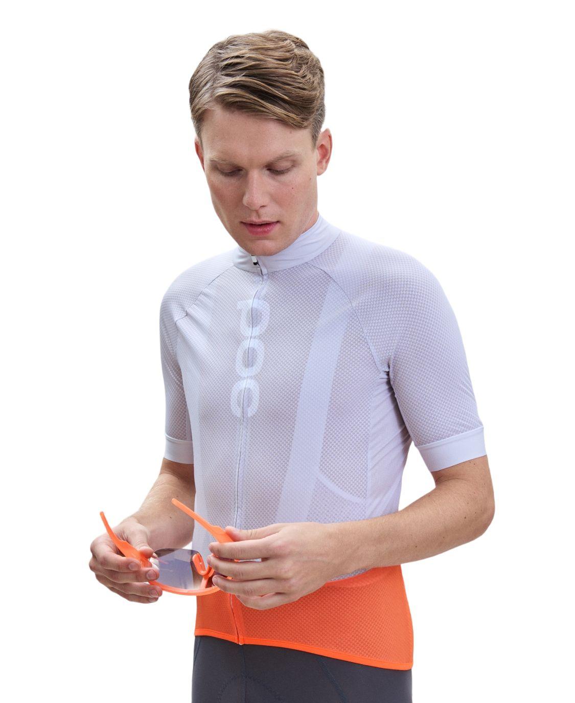 Poc | T-shirt Essential Road Logo Uomo Granite Grey/Zink Orange - Fabbrica Ski Sises