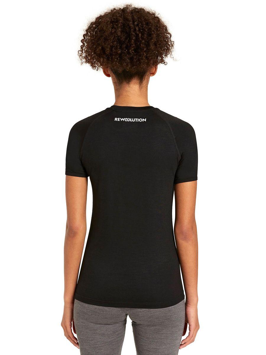 Rewoolution | T-shirt Ali Donna Nera - Fabbrica Ski Sises
