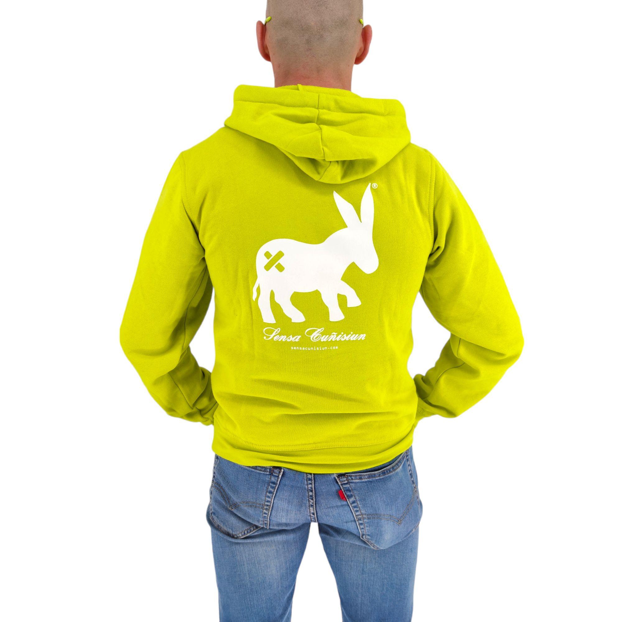 Sensa Cunisiun | Maglia Hoodie Uomo Lime - Fabbrica Ski Sises