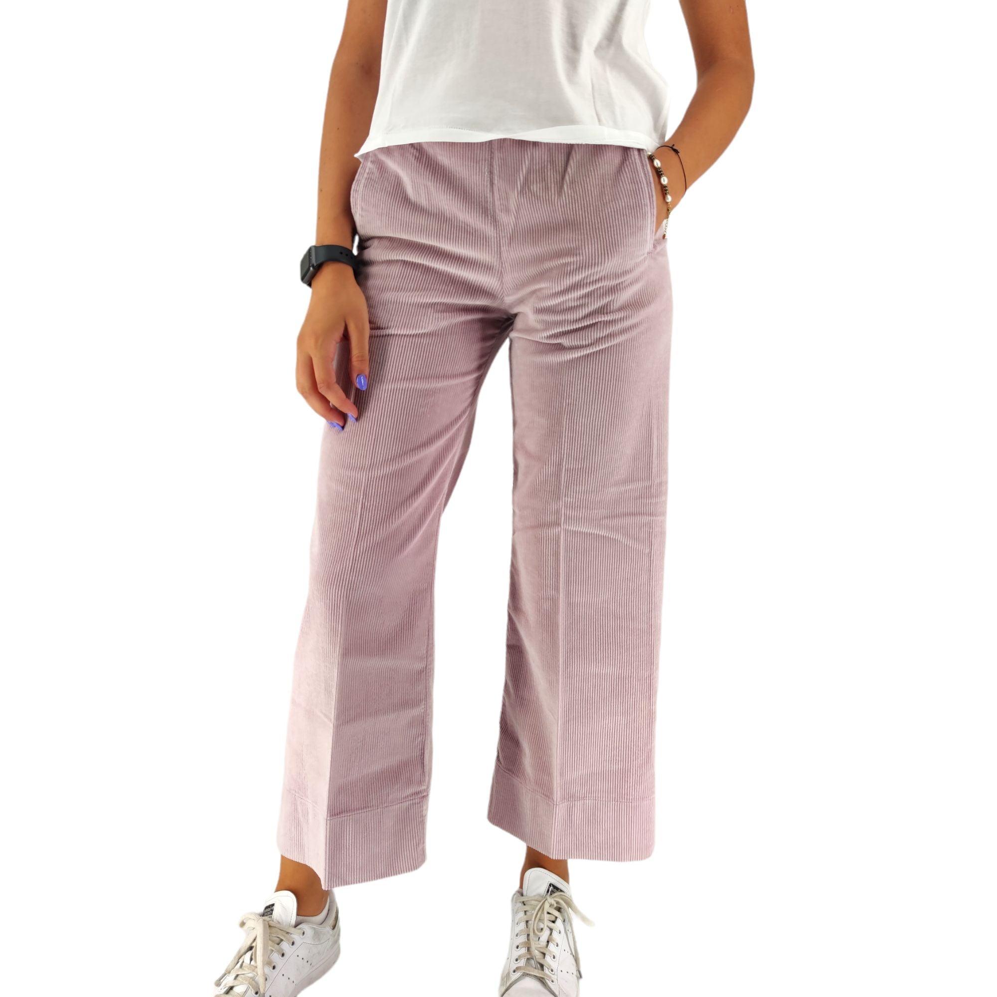 True Nyc | Pantaloni Penny Velvet Donna Lilac Petal - Fabbrica Ski Sises