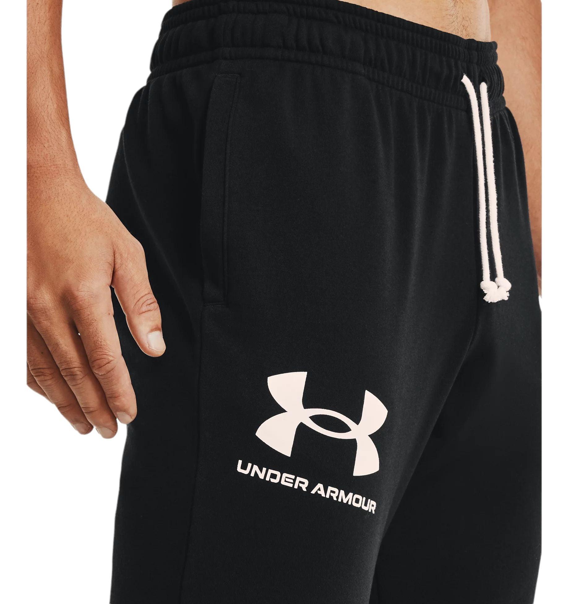 Under Armour | Pantaloni Rival Terry Uomo Black / Onyx White - Fabbrica Ski Sises